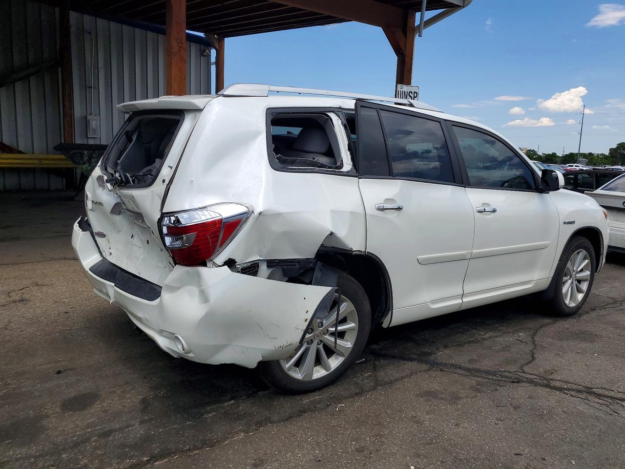 2008 Toyota Highlander Hybrid Limited White vin: JTEEW44A082018184