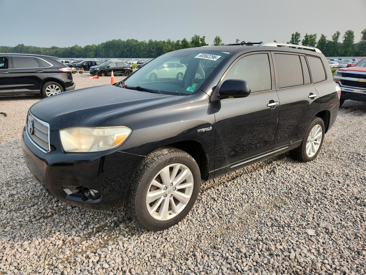 2008 Toyota Highlander Hybrid Limited Black vin: JTEEW44A082020257
