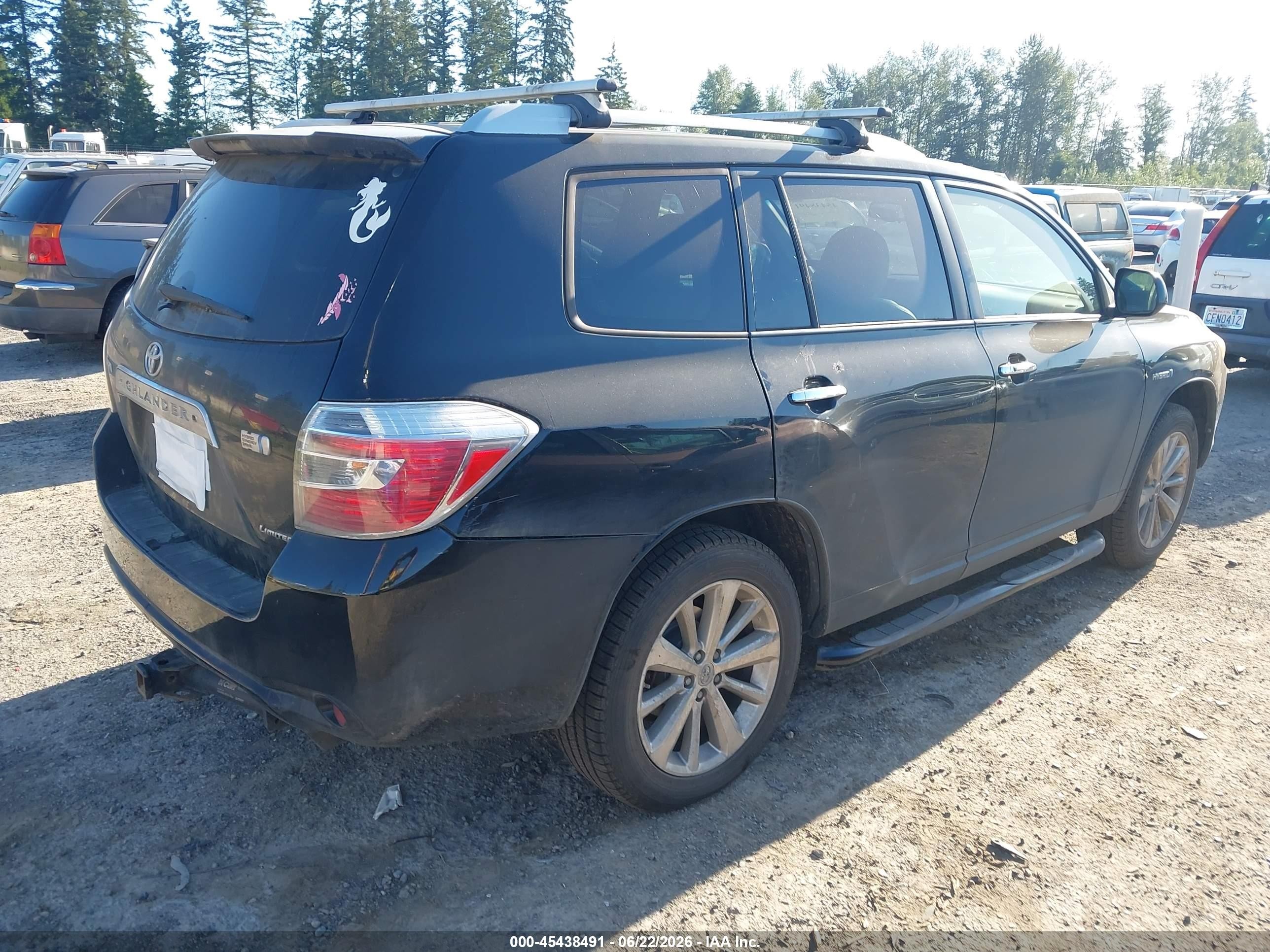 2008 Toyota Highlander Hybrid Limited Black vin: JTEEW44A082024096