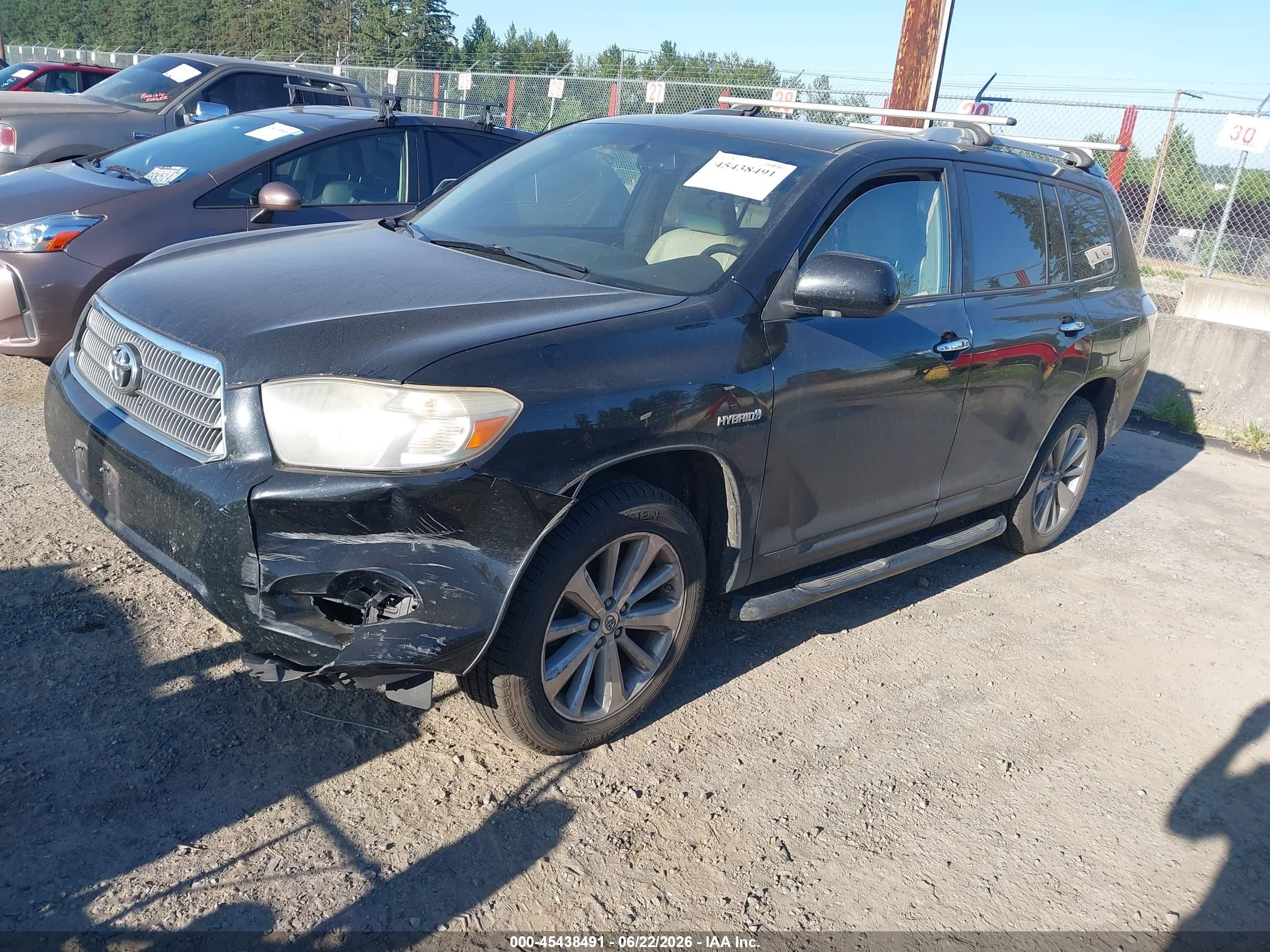 2008 Toyota Highlander Hybrid Limited Black vin: JTEEW44A082024096