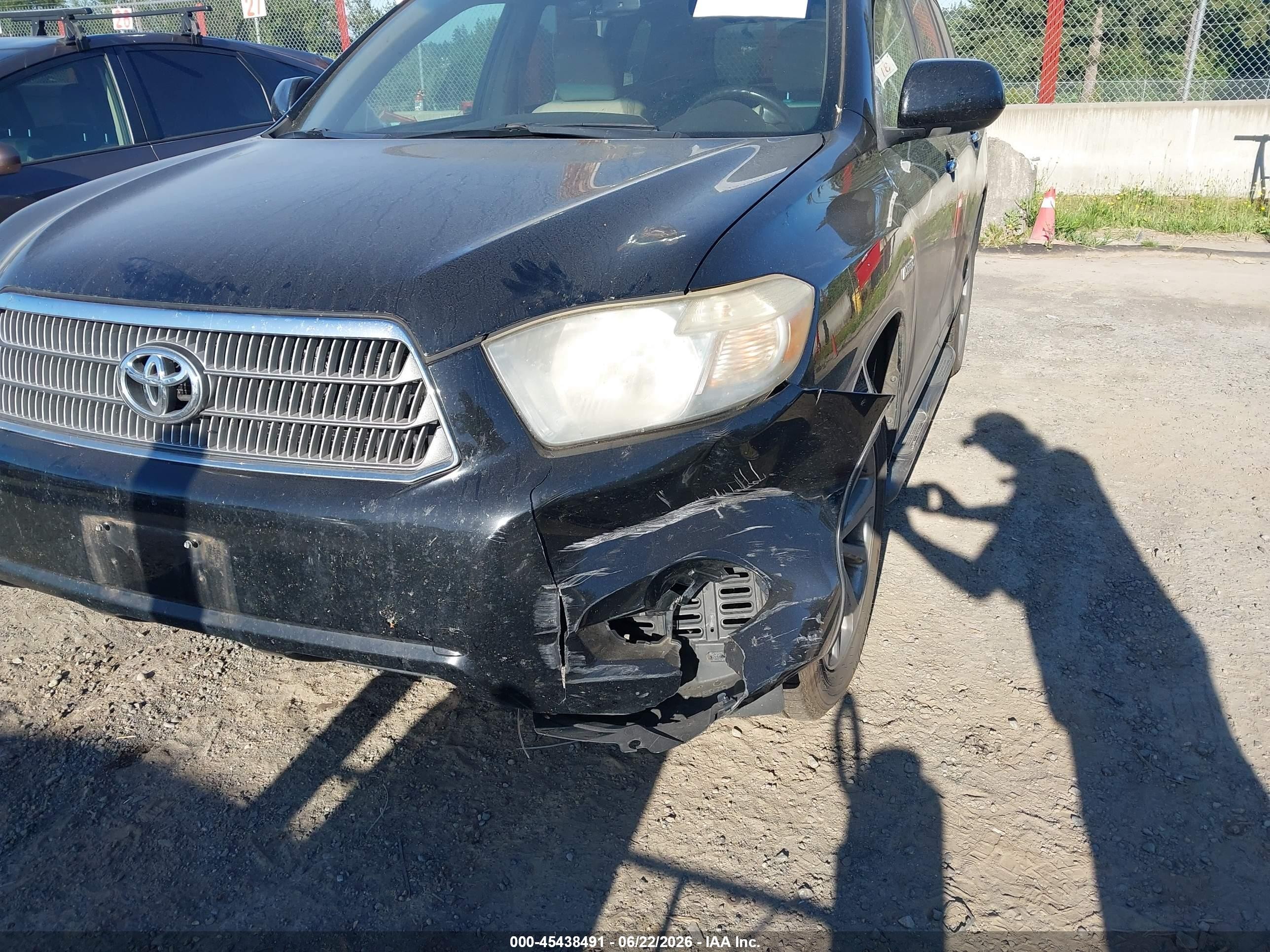 2008 Toyota Highlander Hybrid Limited Black vin: JTEEW44A082024096