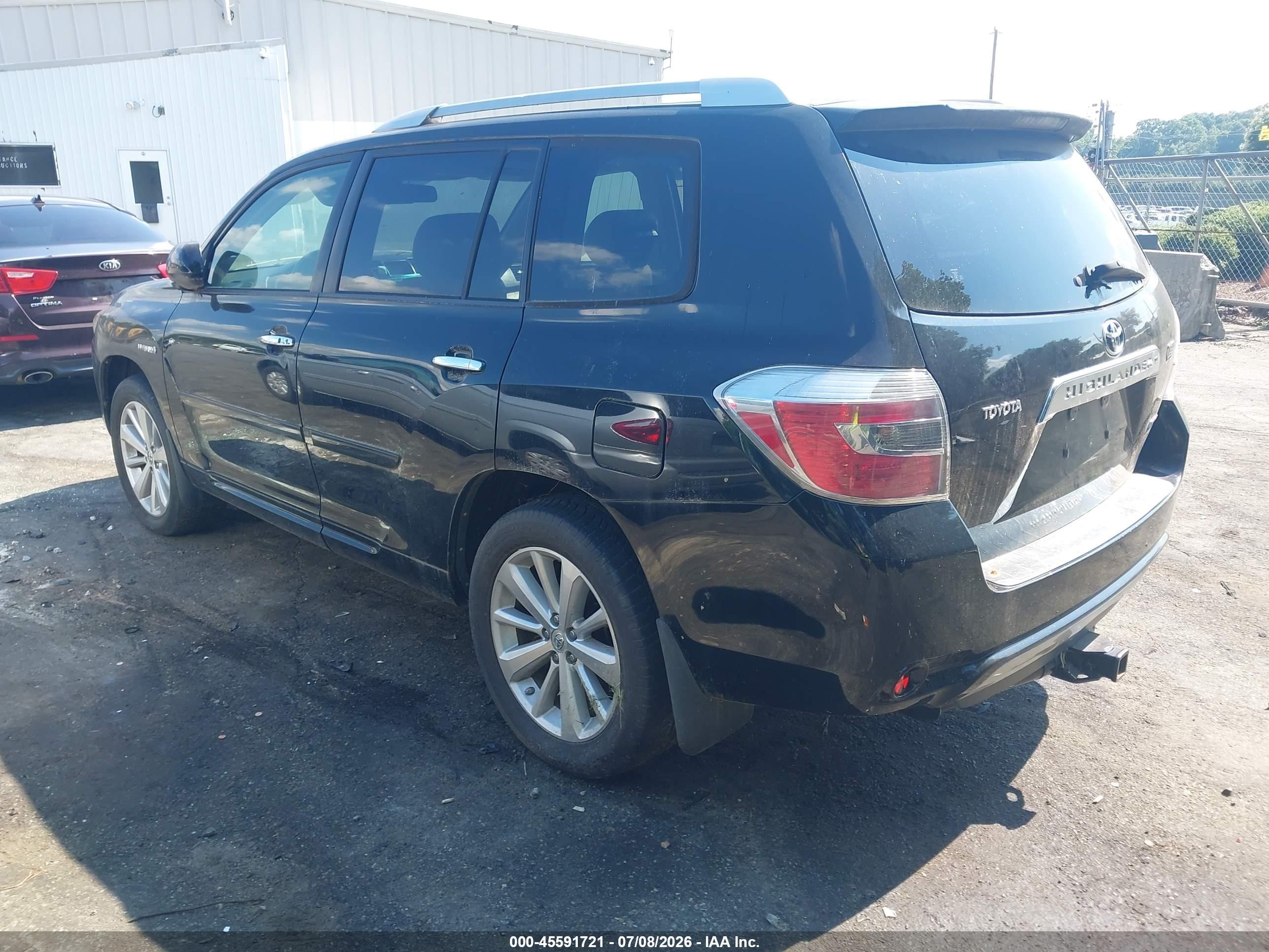 2008 Toyota Highlander Hybrid Limited Black vin: JTEEW44A082025684
