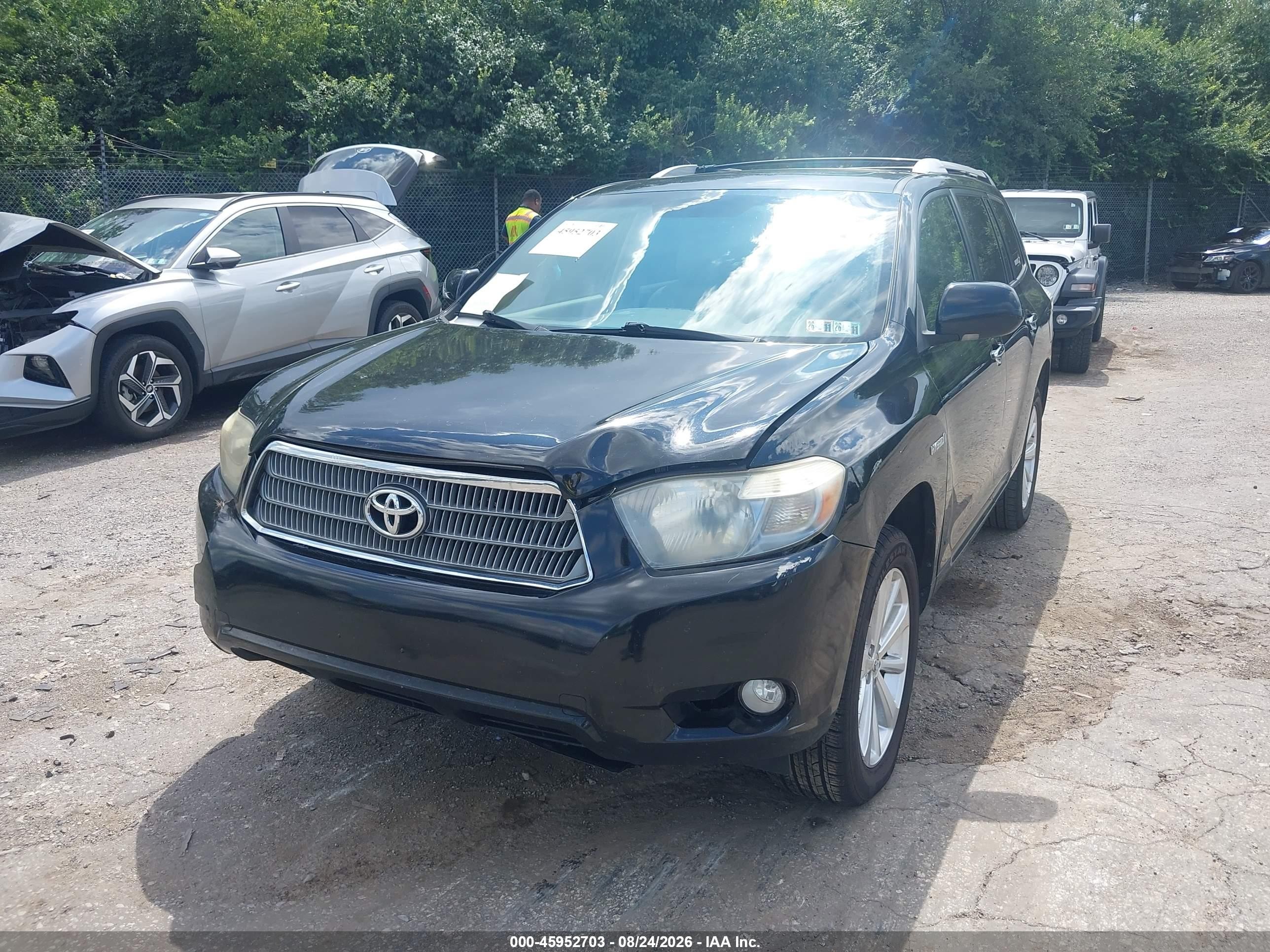 2009 Toyota Highlander Hybrid Limited Black vin: JTEEW44A092028330