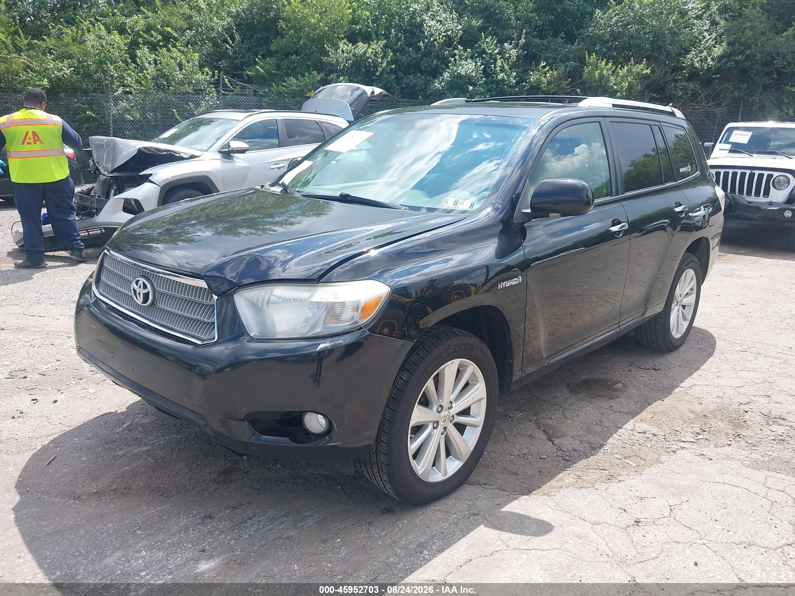 2009 Toyota Highlander Hybrid Limited Black vin: JTEEW44A092028330