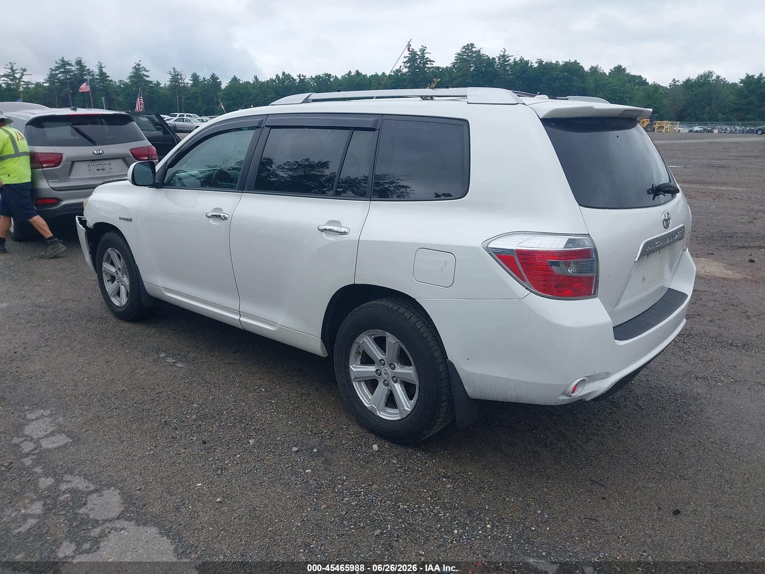 2009 Toyota Highlander Hybrid Limited White vin: JTEEW44A092035407