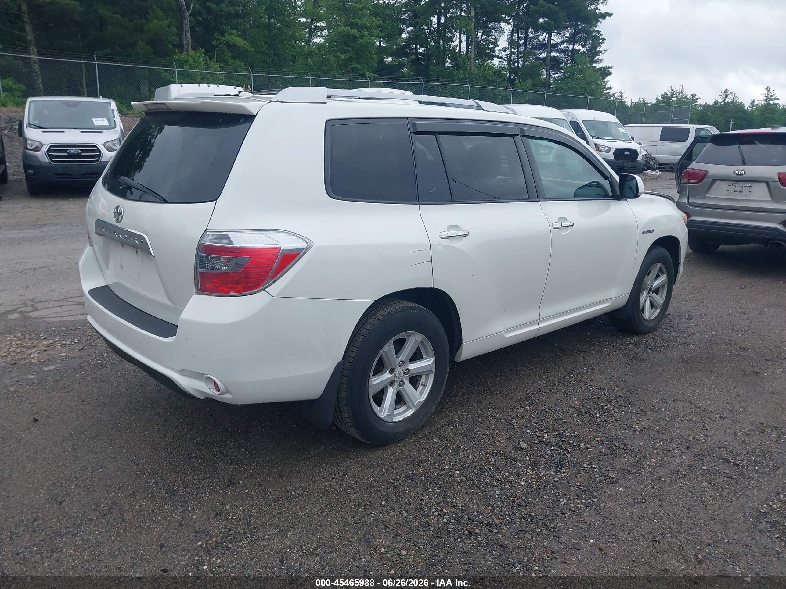2009 Toyota Highlander Hybrid Limited White vin: JTEEW44A092035407