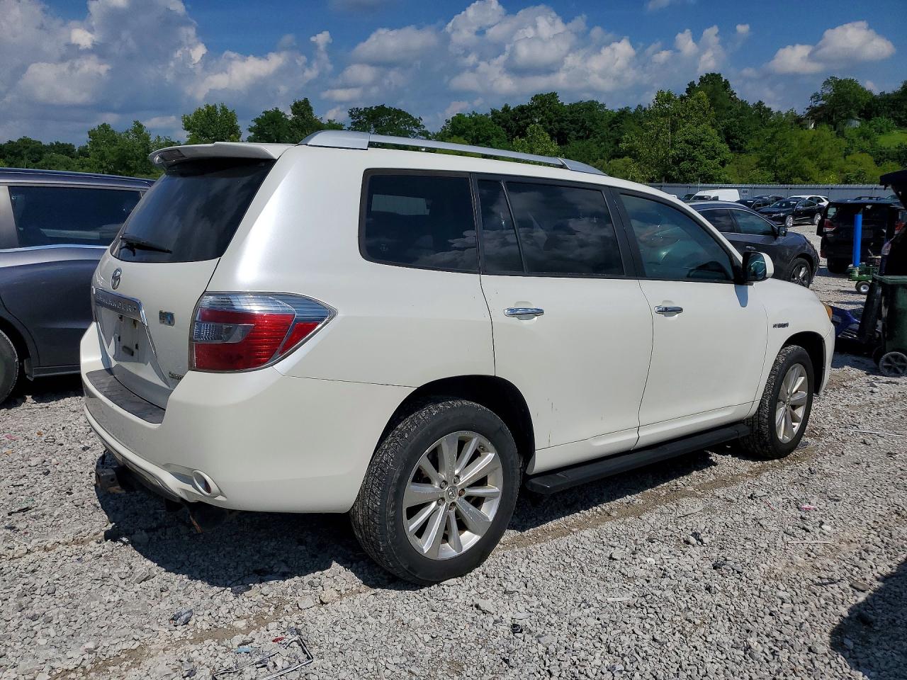 2008 Toyota Highlander Hybrid Limited White vin: JTEEW44A182002446