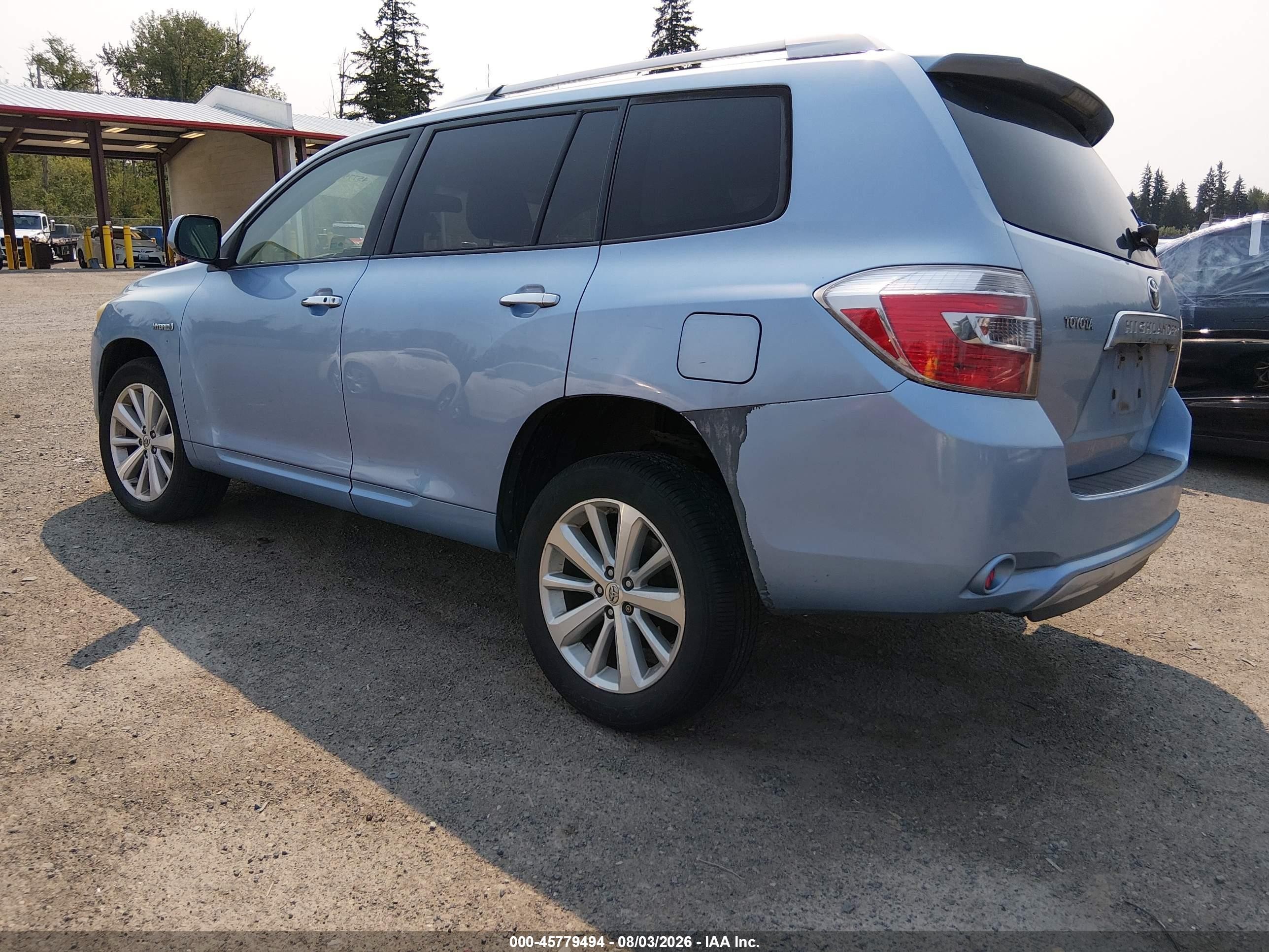 2008 Toyota Highlander Hybrid Limited Blue vin: JTEEW44A182010935