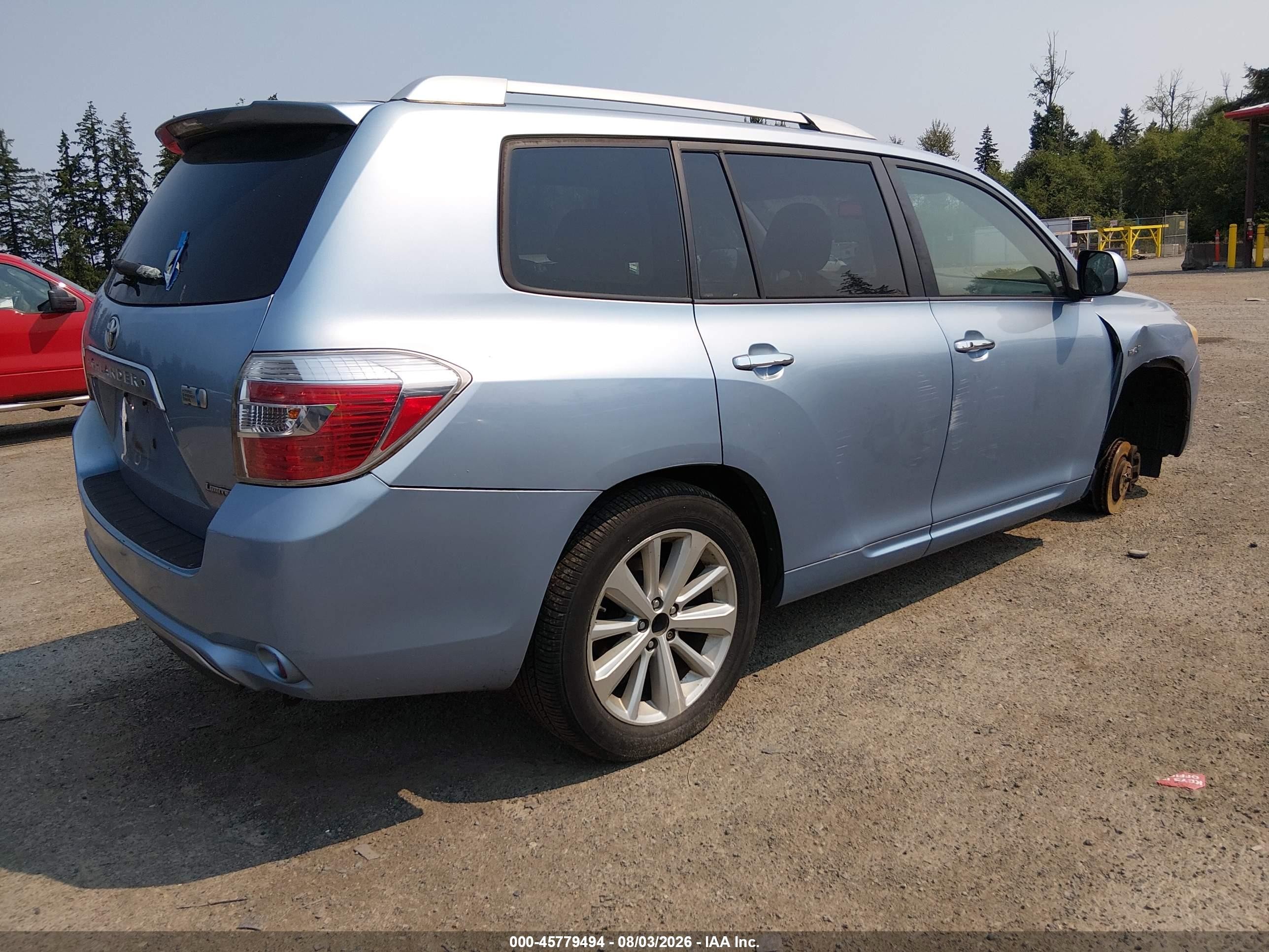 2008 Toyota Highlander Hybrid Limited Blue vin: JTEEW44A182010935