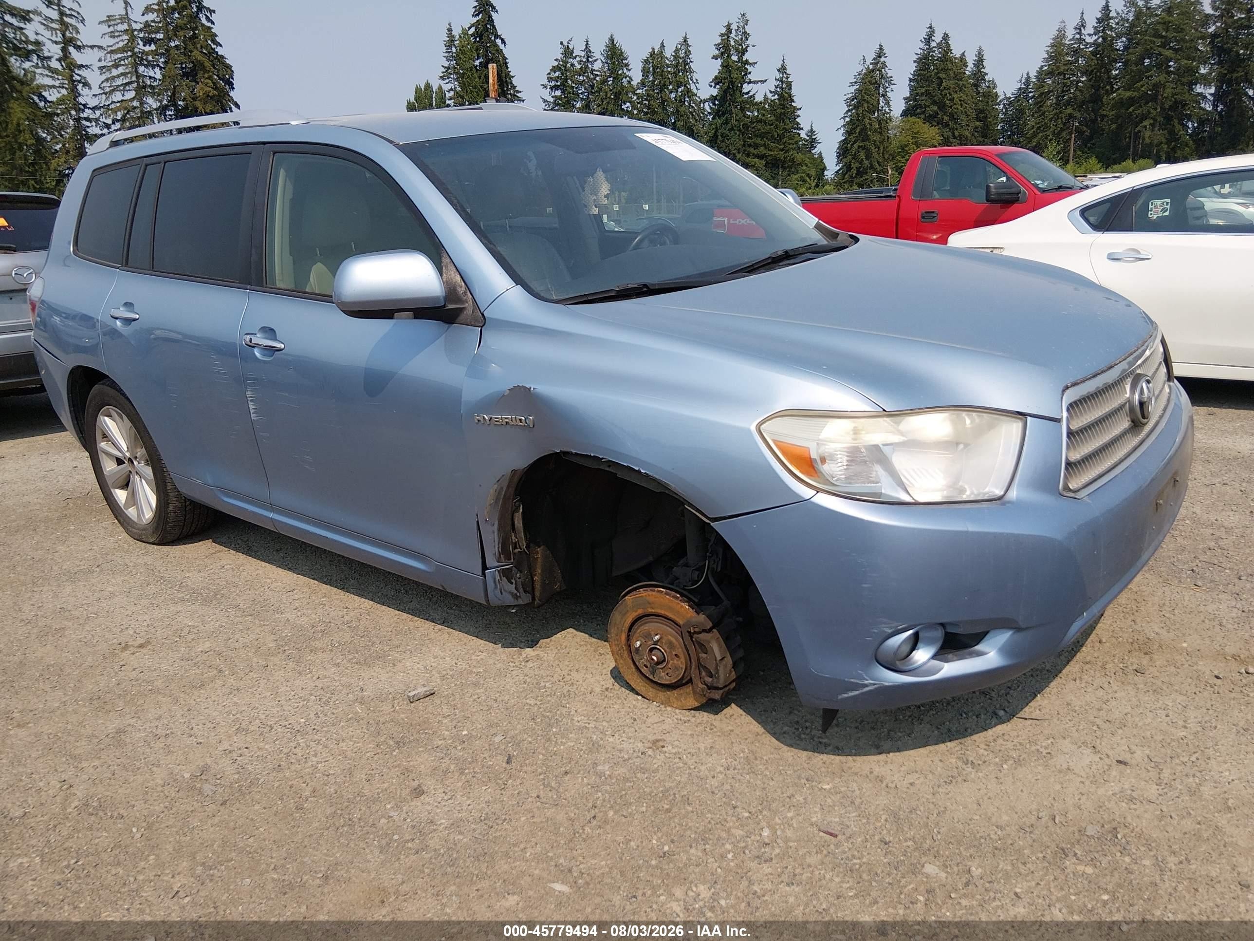 2008 Toyota Highlander Hybrid Limited Blue vin: JTEEW44A182010935
