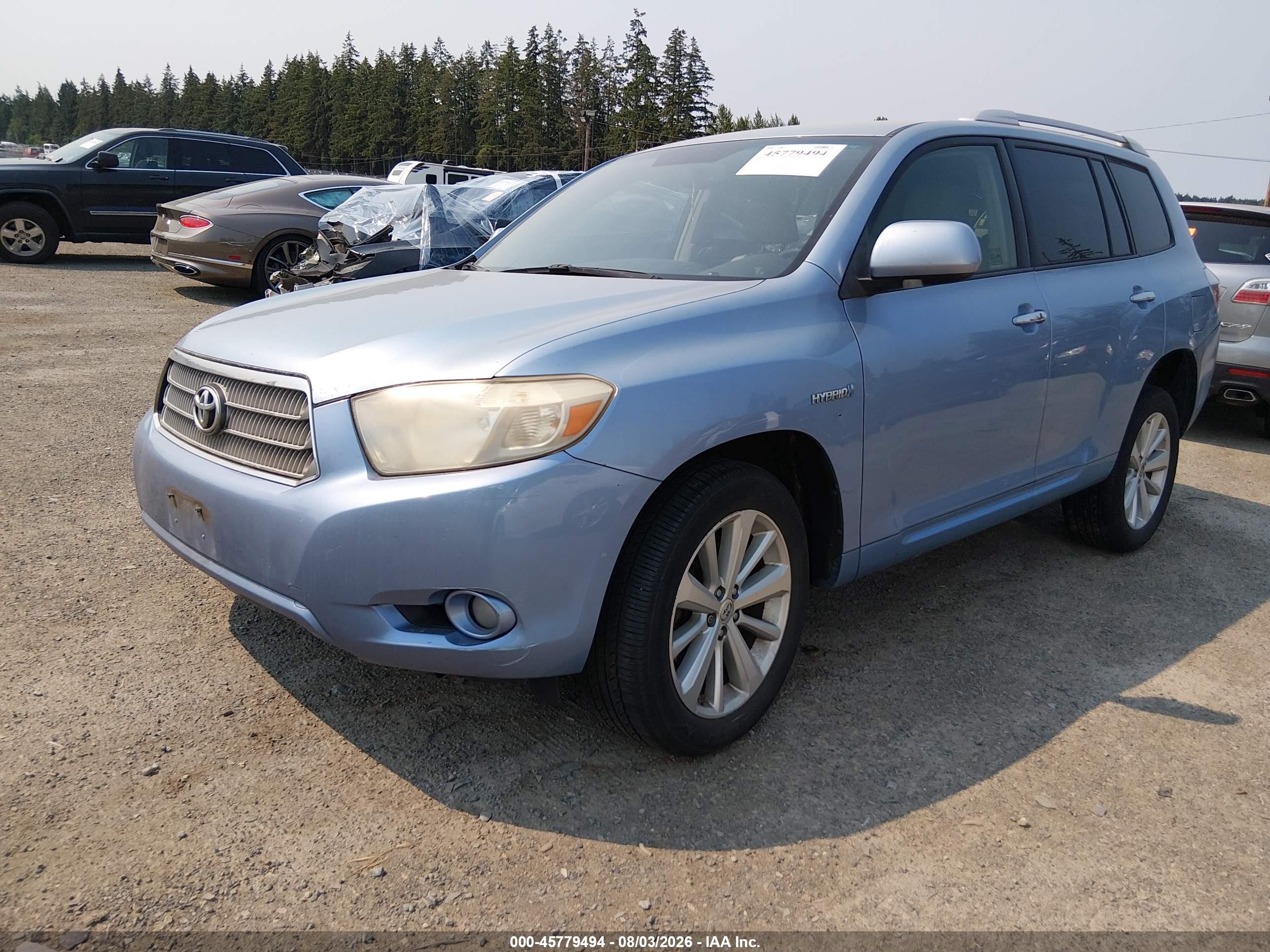 2008 Toyota Highlander Hybrid Limited Blue vin: JTEEW44A182010935