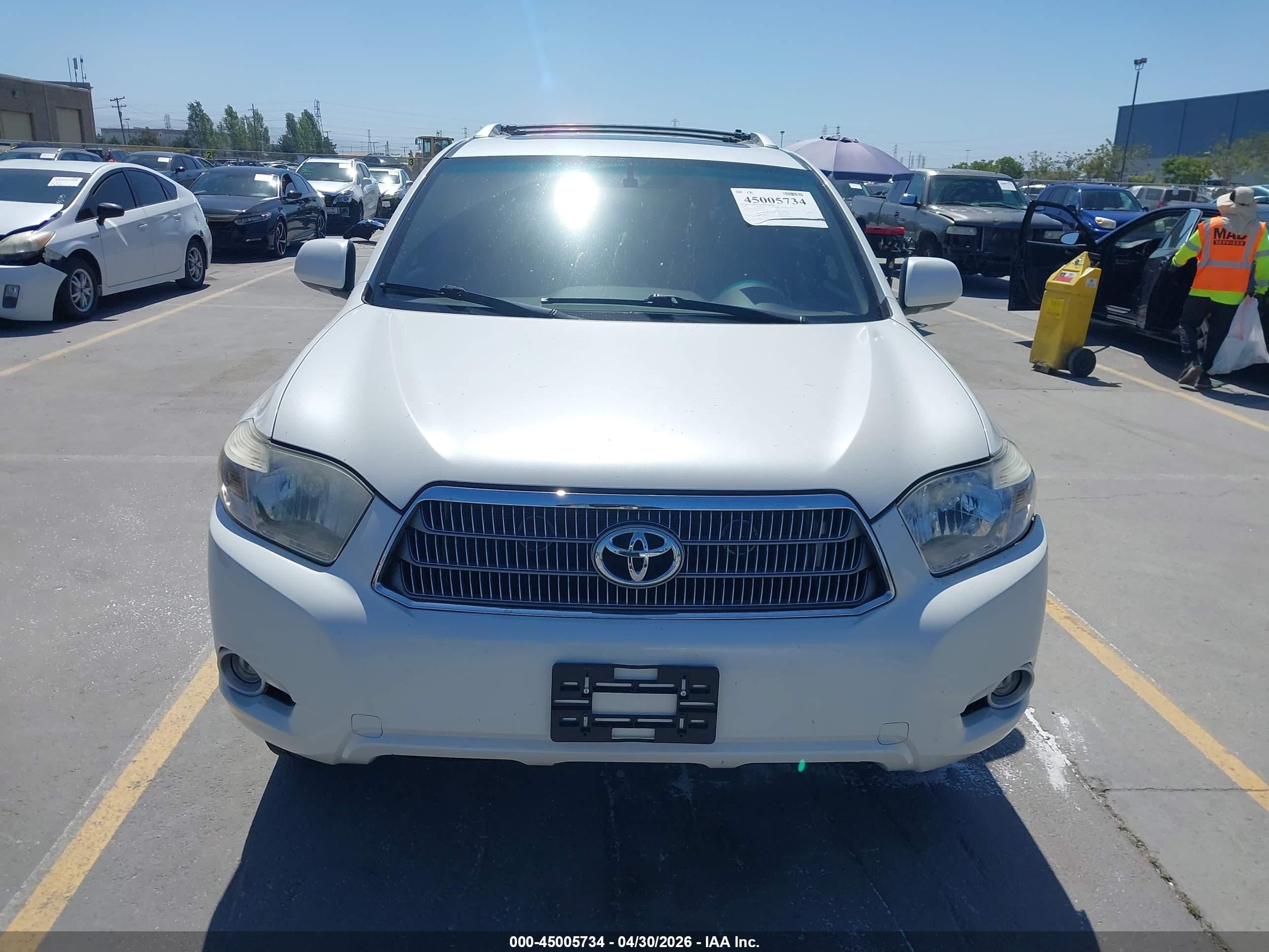 2009 Toyota Highlander Hybrid Limited Белый vin: JTEEW44A192033584