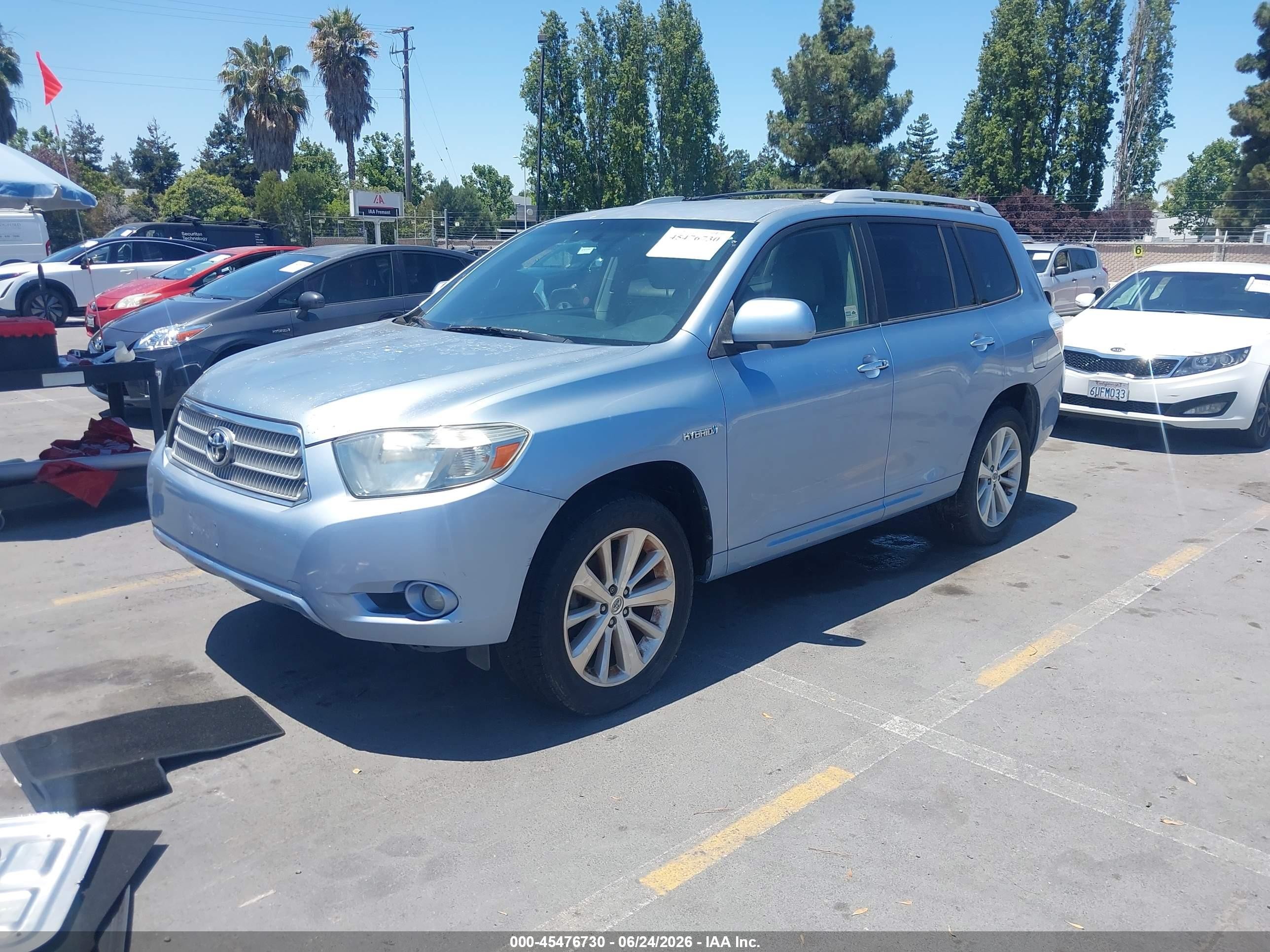 2008 Toyota Highlander Hybrid Limited Blue vin: JTEEW44A282000222