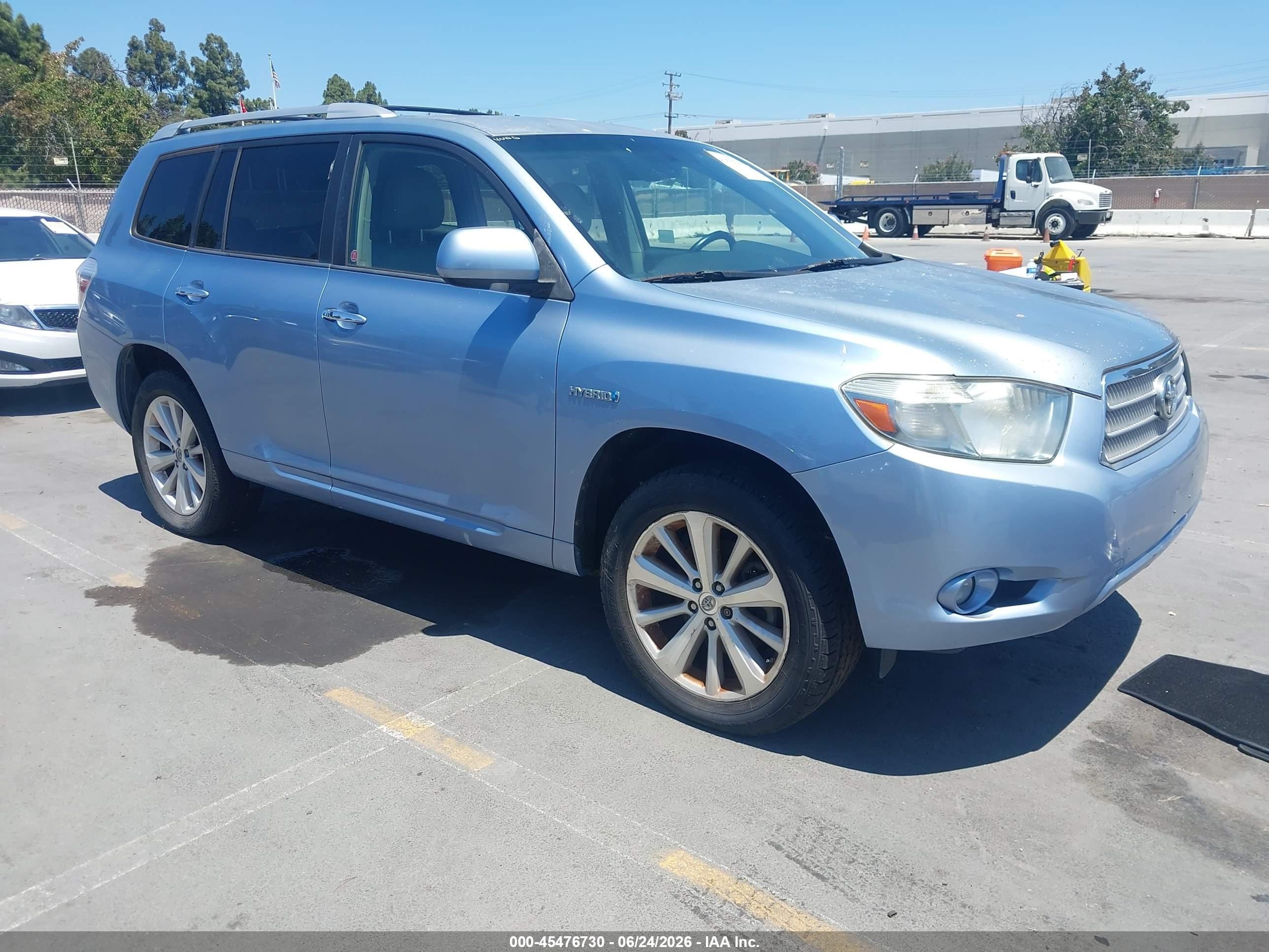 2008 Toyota Highlander Hybrid Limited Blue vin: JTEEW44A282000222