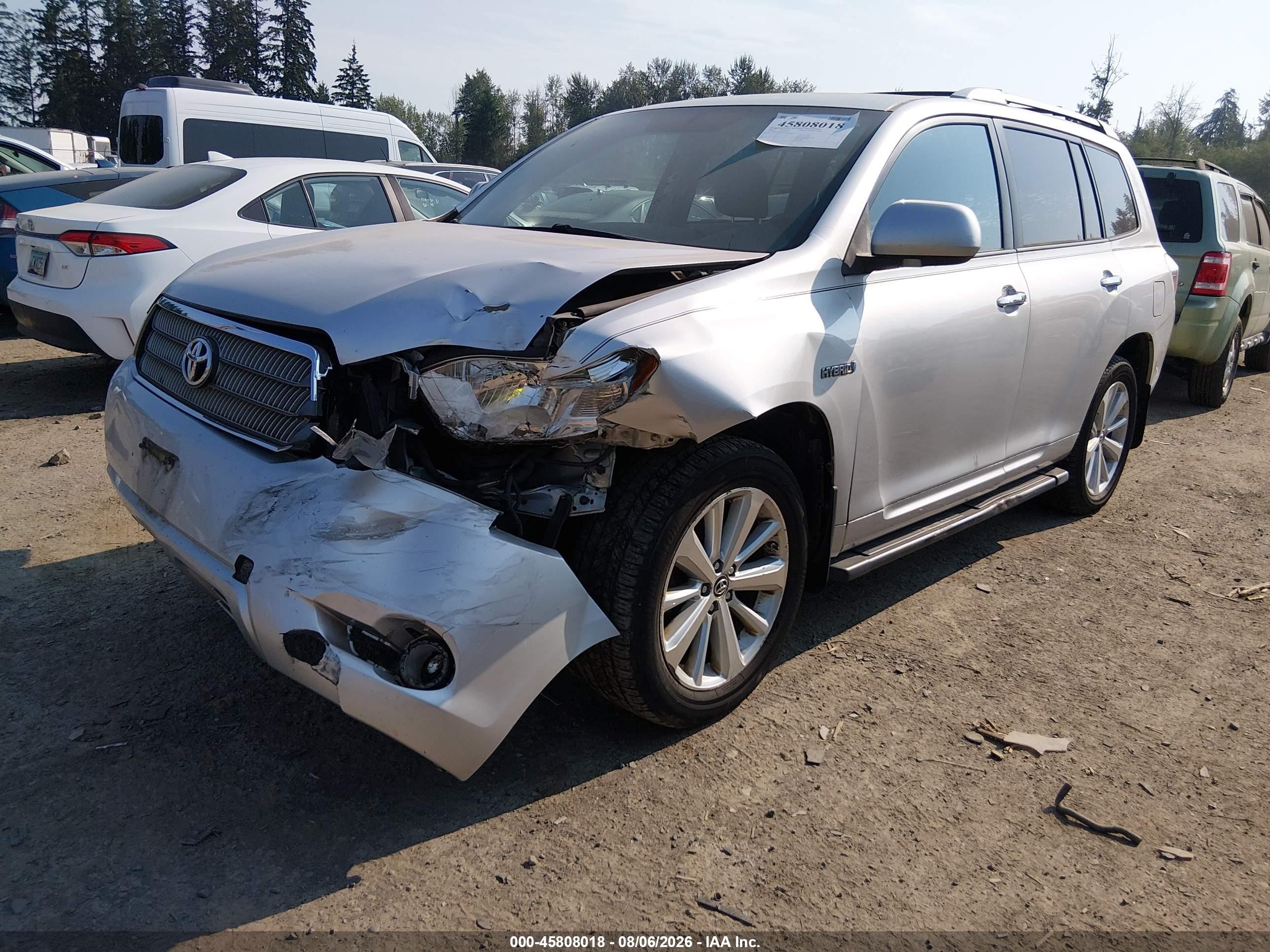 2008 Toyota Highlander Hybrid Limited Silver vin: JTEEW44A282001998