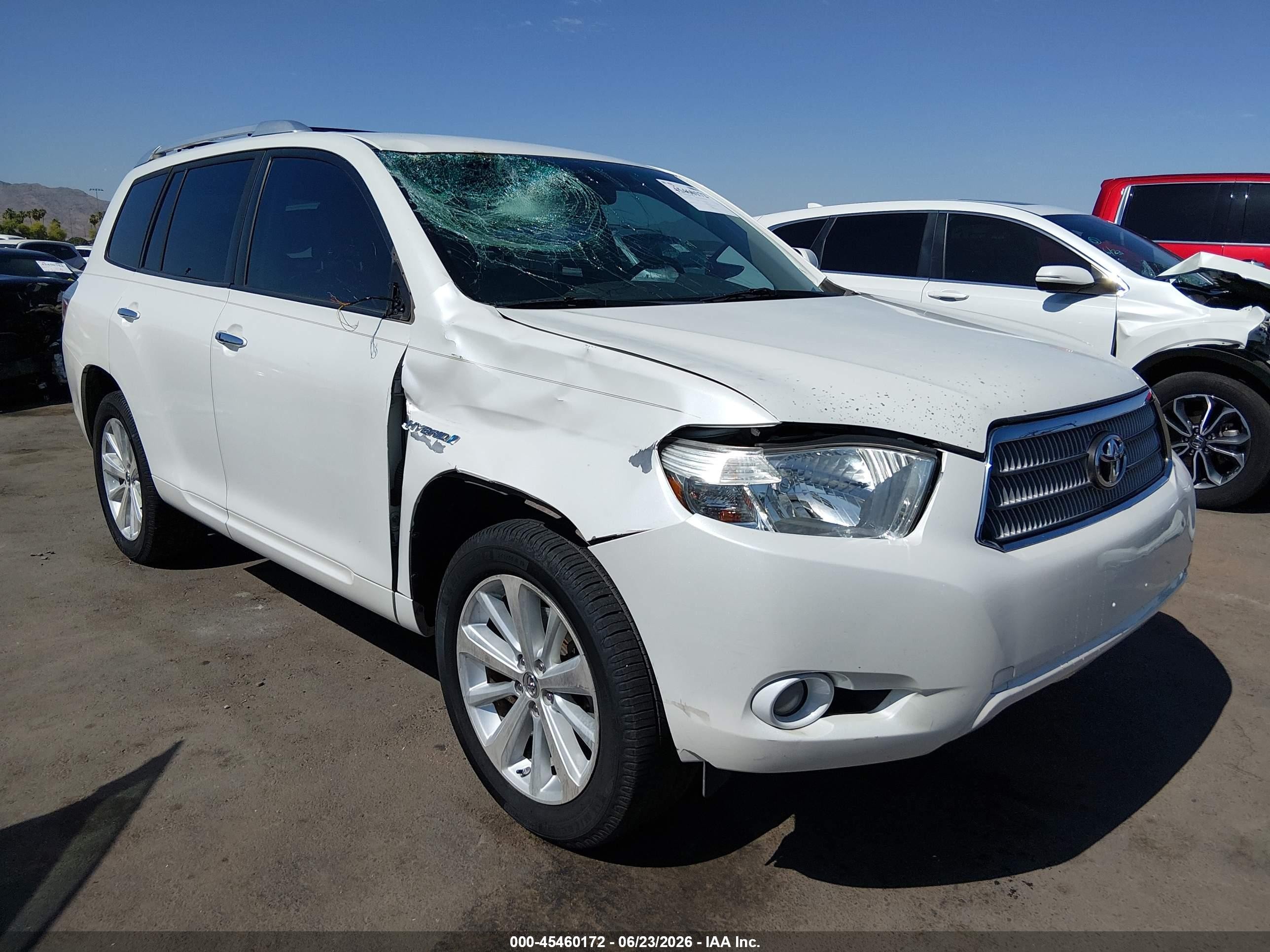 2008 Toyota Highlander Hybrid Limited White vin: JTEEW44A282006375