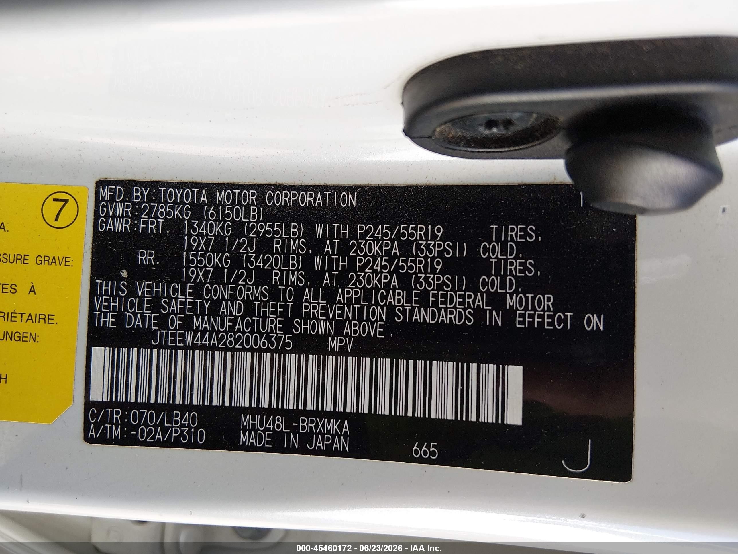 2008 Toyota Highlander Hybrid Limited White vin: JTEEW44A282006375