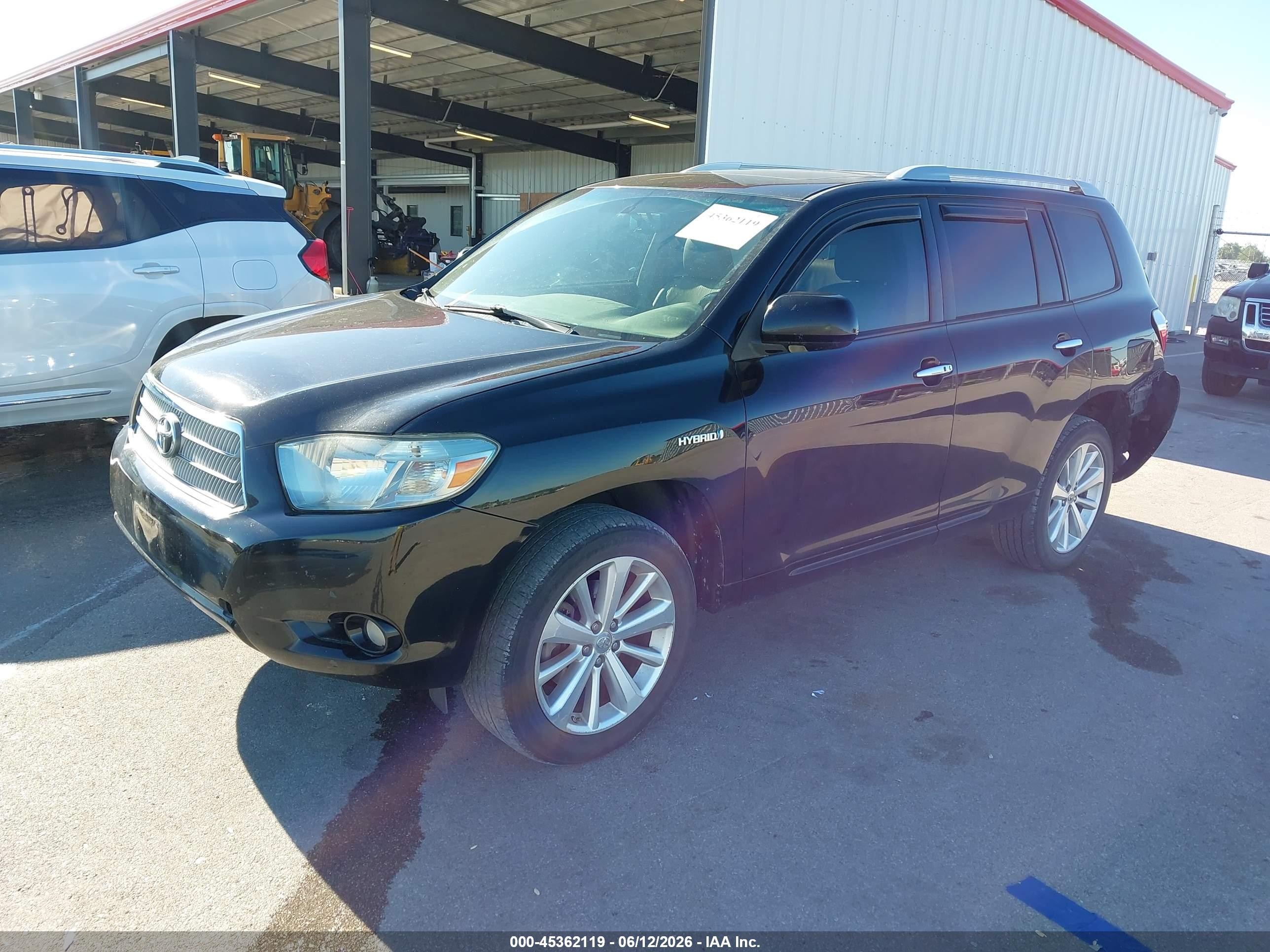 2008 Toyota Highlander Hybrid Limited Black vin: JTEEW44A382019734