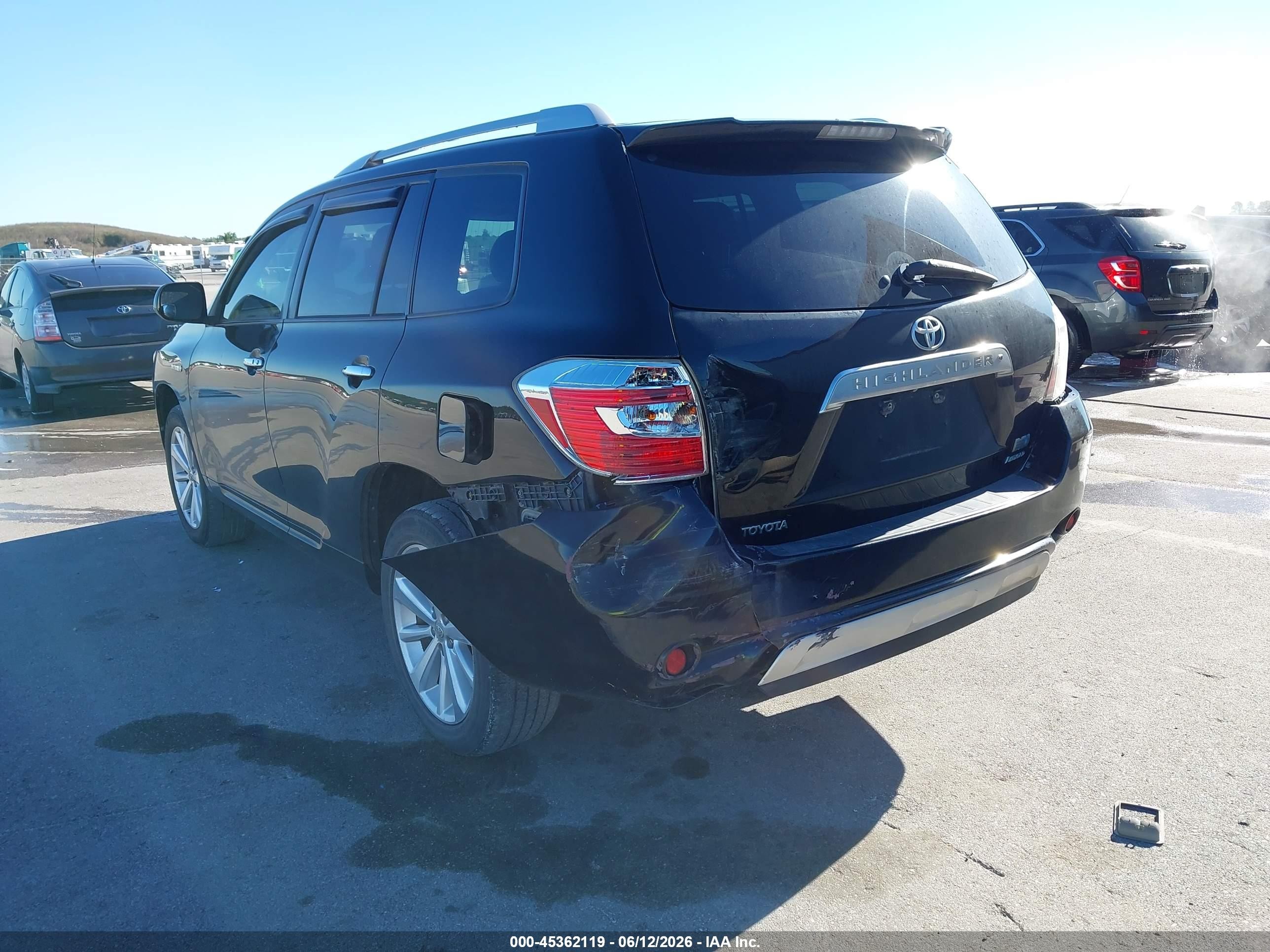 2008 Toyota Highlander Hybrid Limited Black vin: JTEEW44A382019734