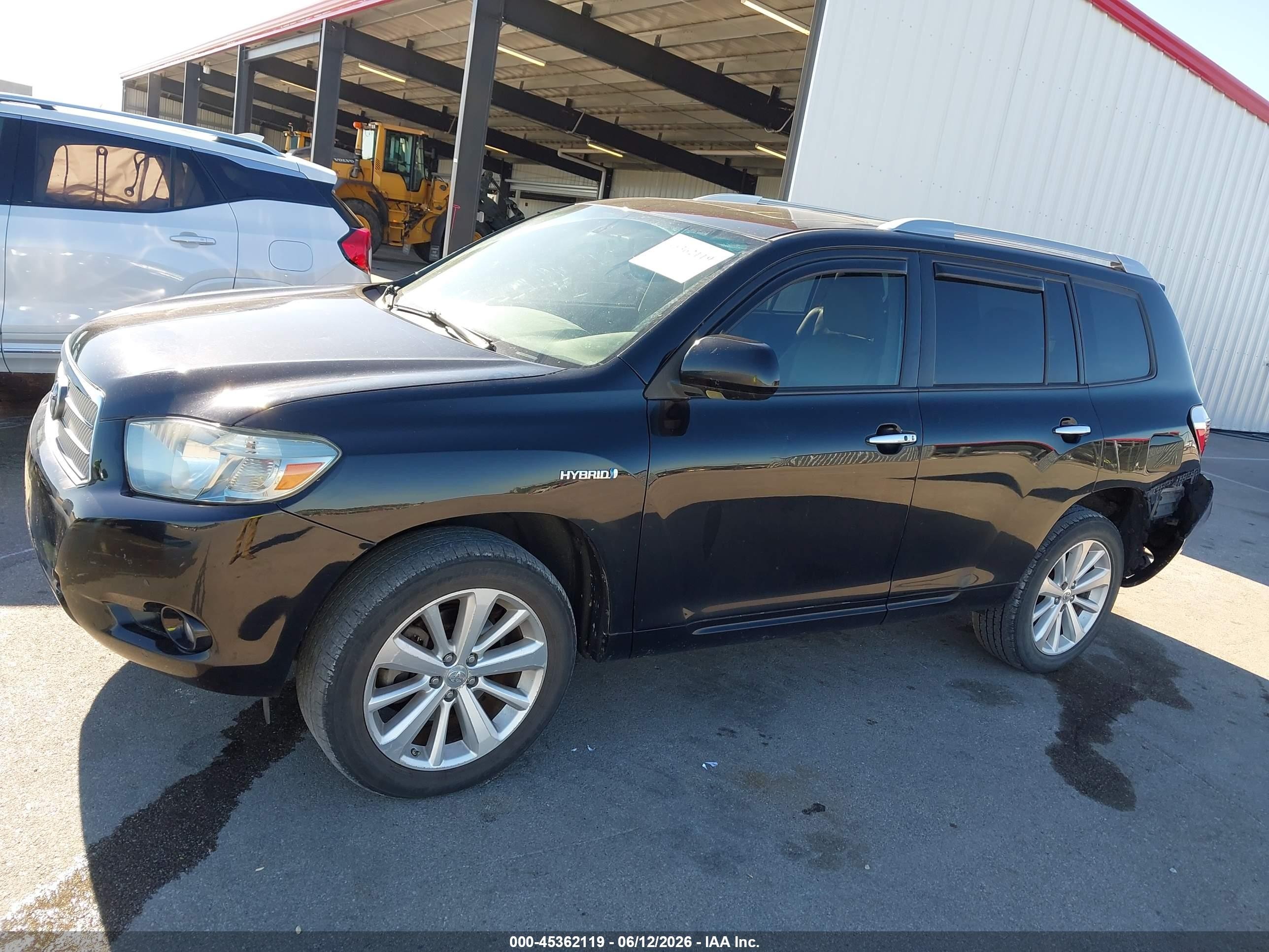 2008 Toyota Highlander Hybrid Limited Black vin: JTEEW44A382019734