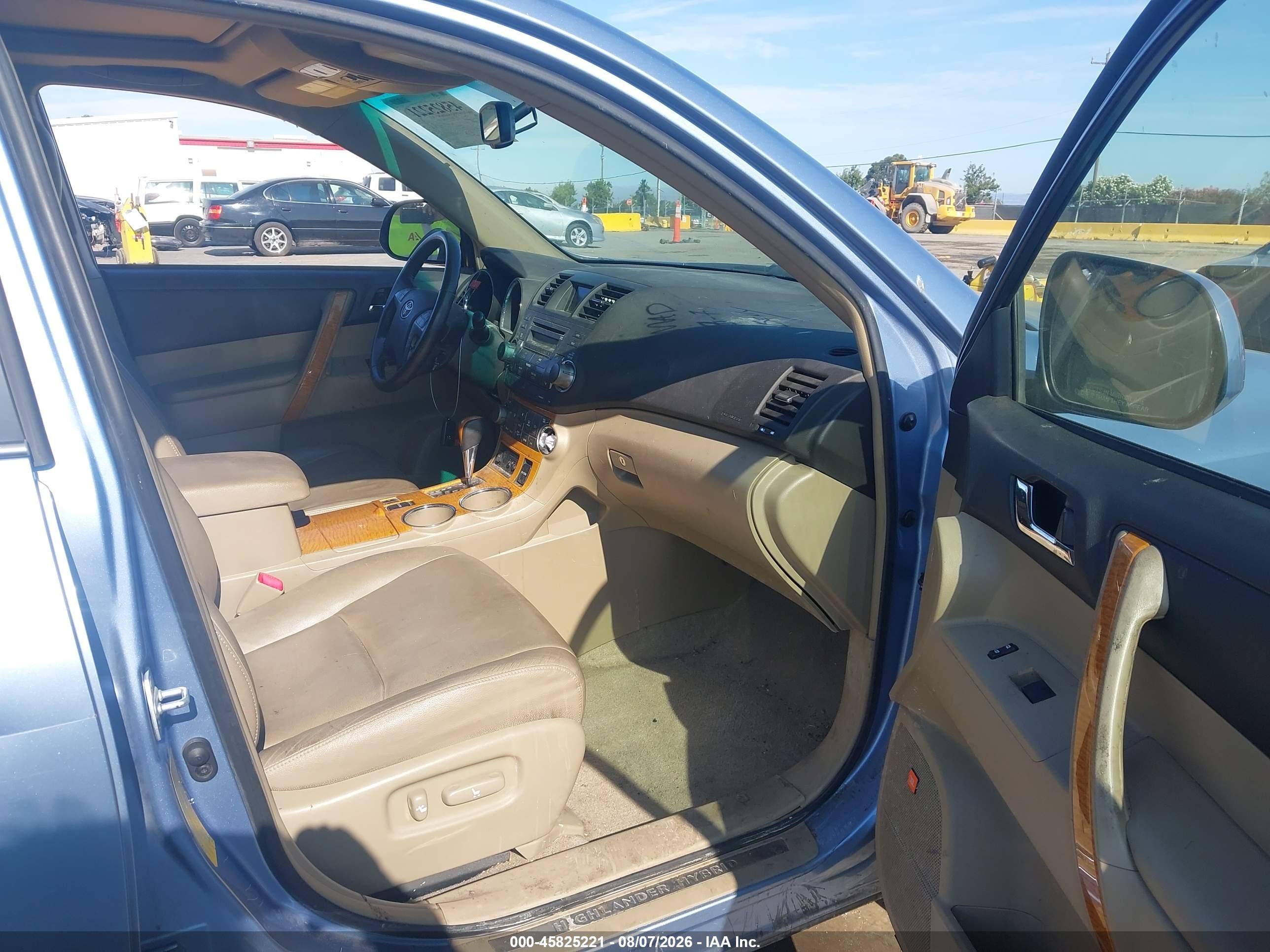 2008 Toyota Highlander Hybrid Limited Light Blue vin: JTEEW44A482009228