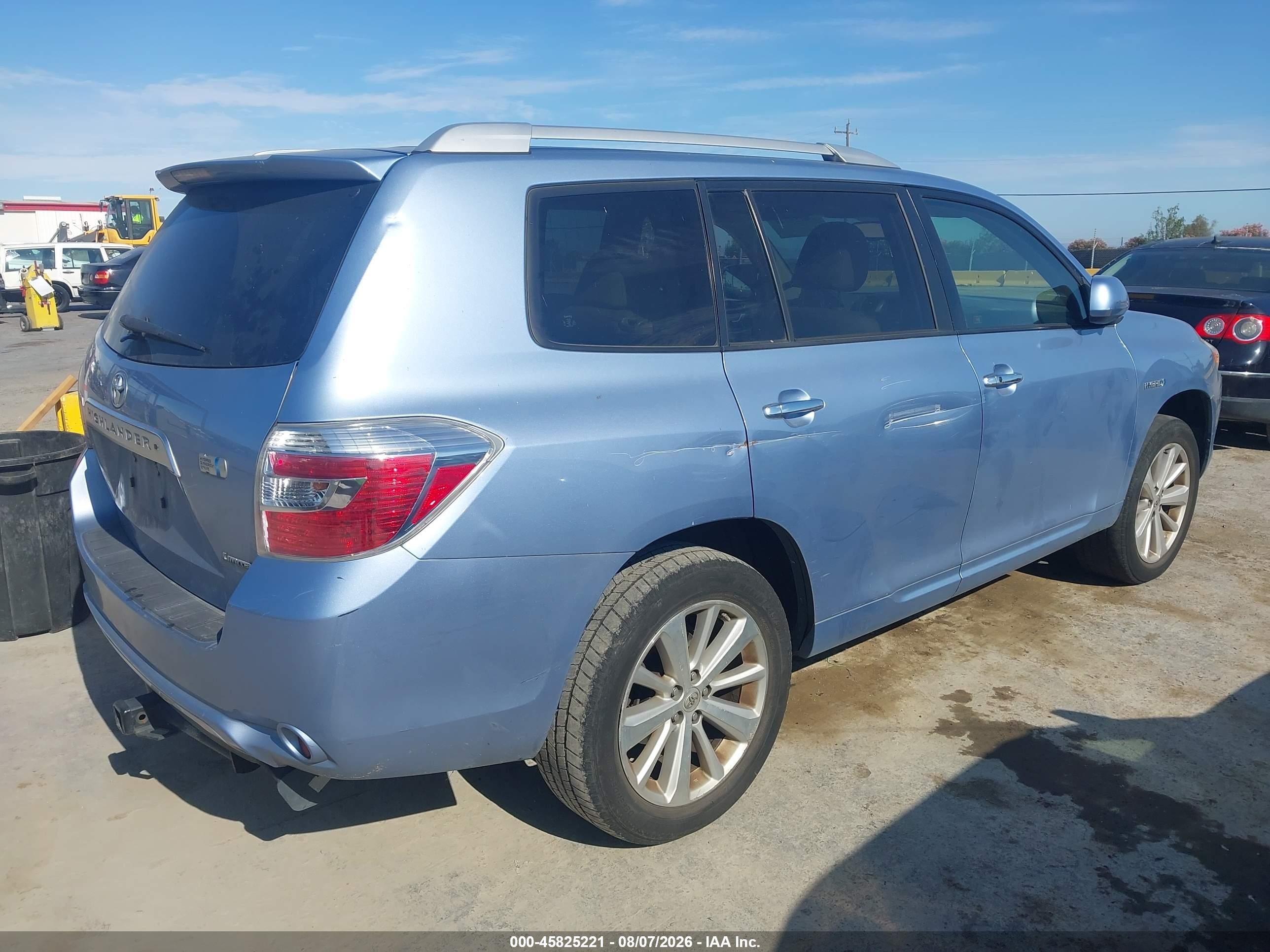 2008 Toyota Highlander Hybrid Limited Light Blue vin: JTEEW44A482009228