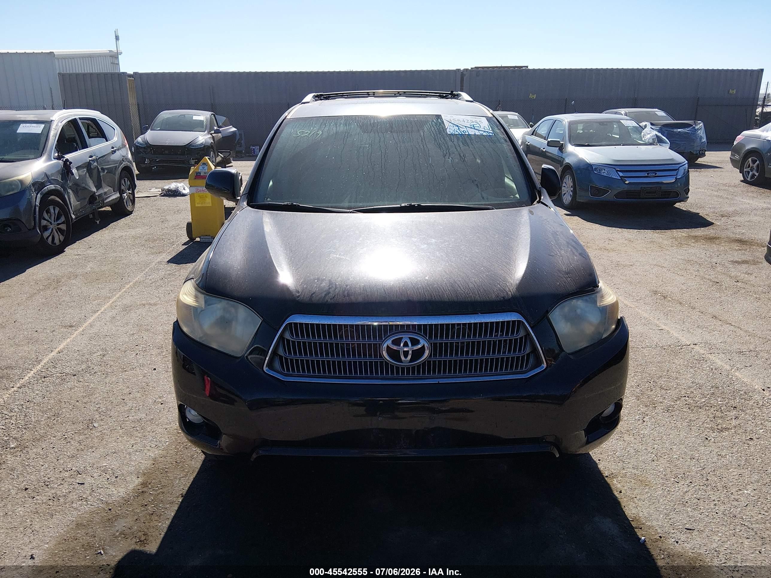 2008 Toyota Highlander Hybrid Limited Black vin: JTEEW44A482020715