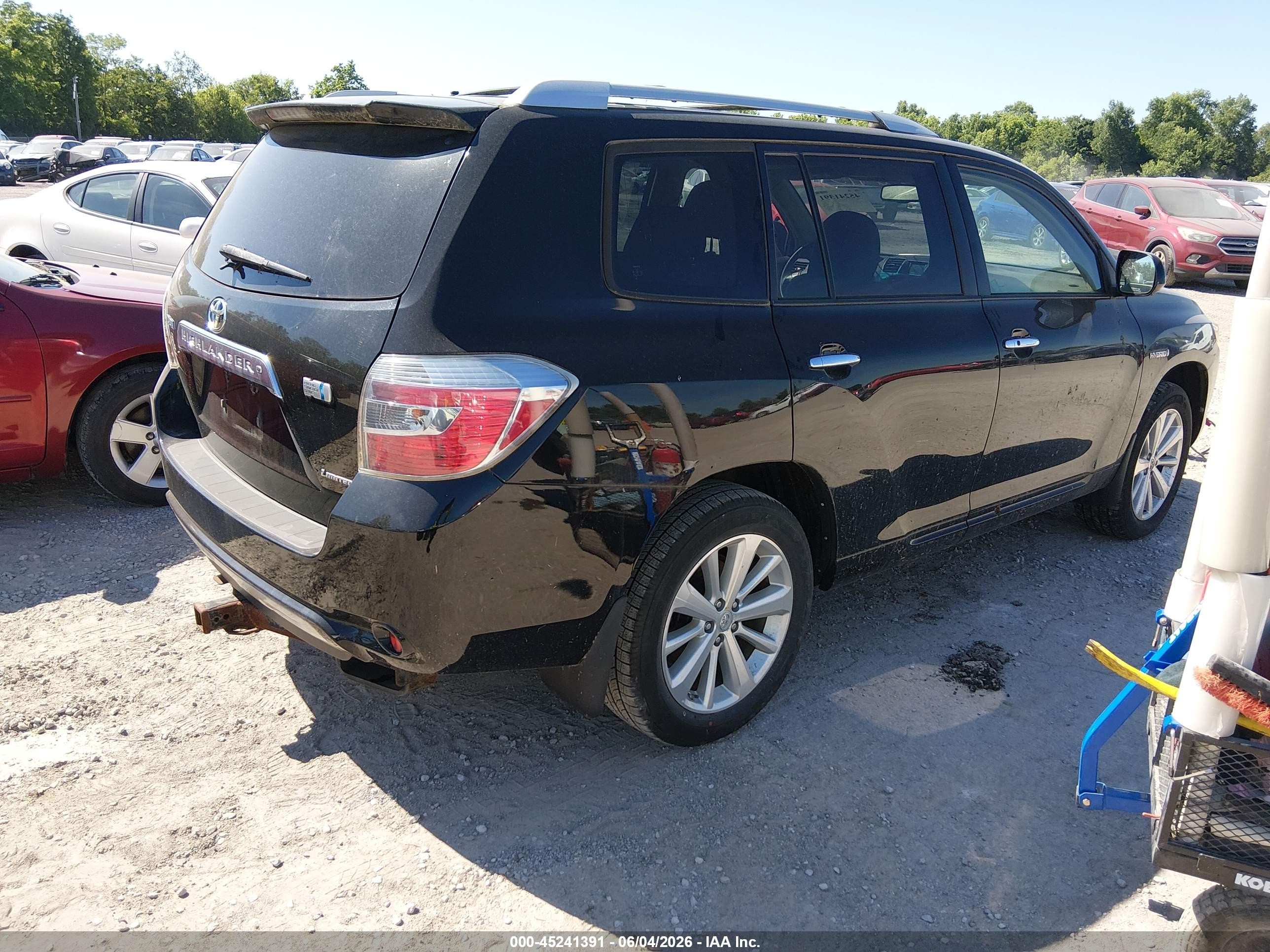 2008 Toyota Highlander Hybrid Limited Black vin: JTEEW44A482025154