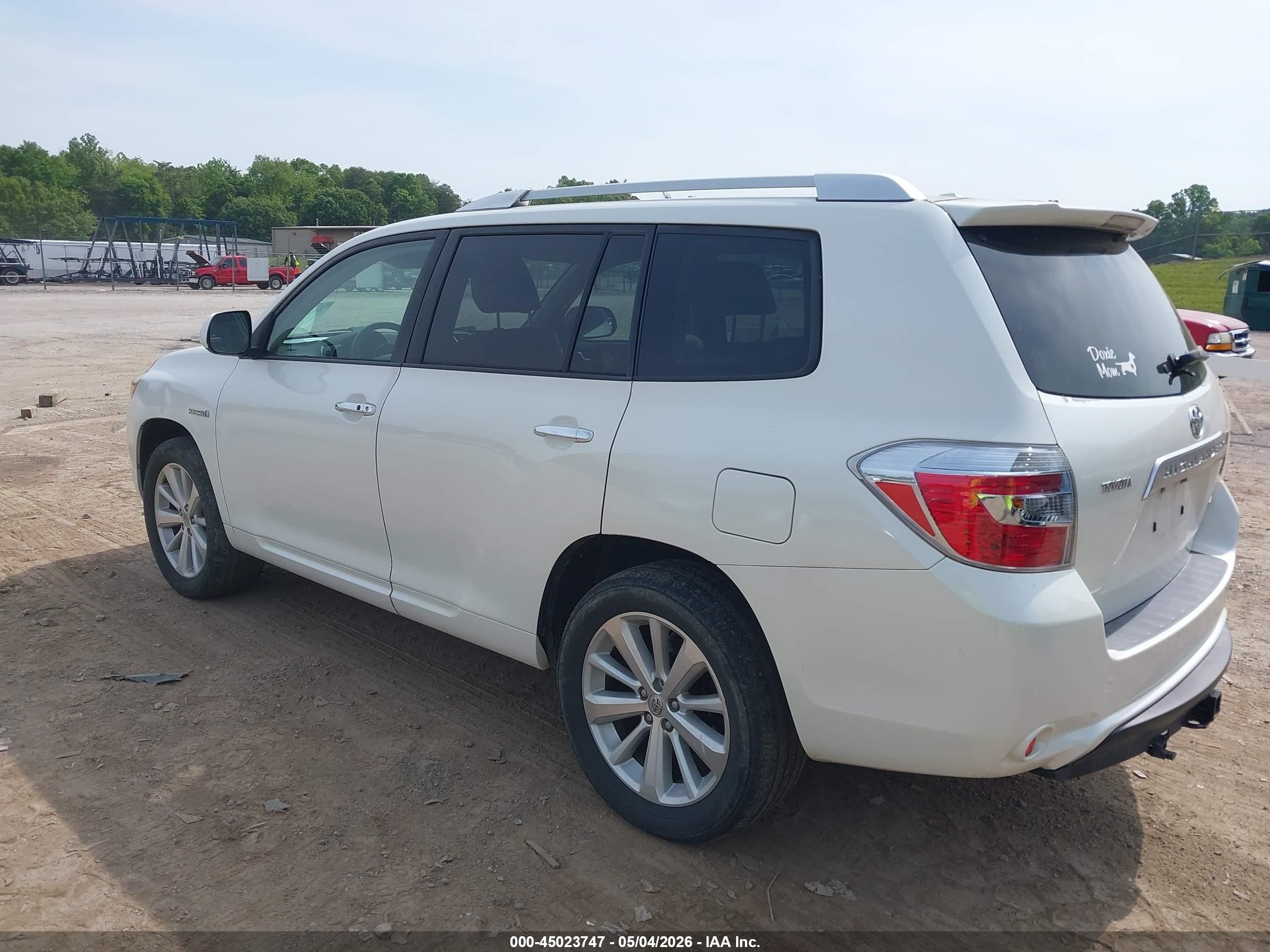 2009 Toyota Highlander Hybrid Limited White vin: JTEEW44A492026192
