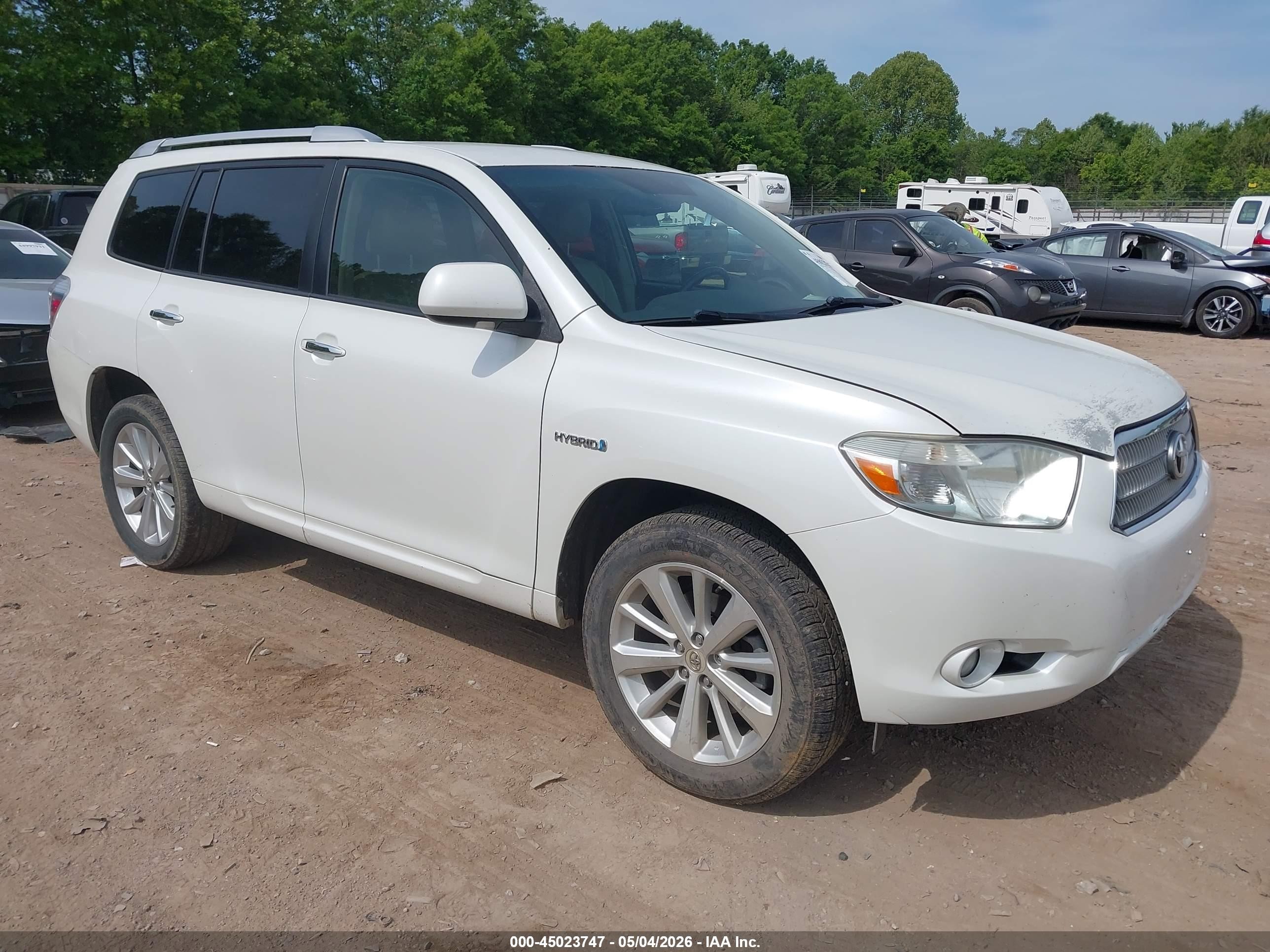2009 Toyota Highlander Hybrid Limited White vin: JTEEW44A492026192