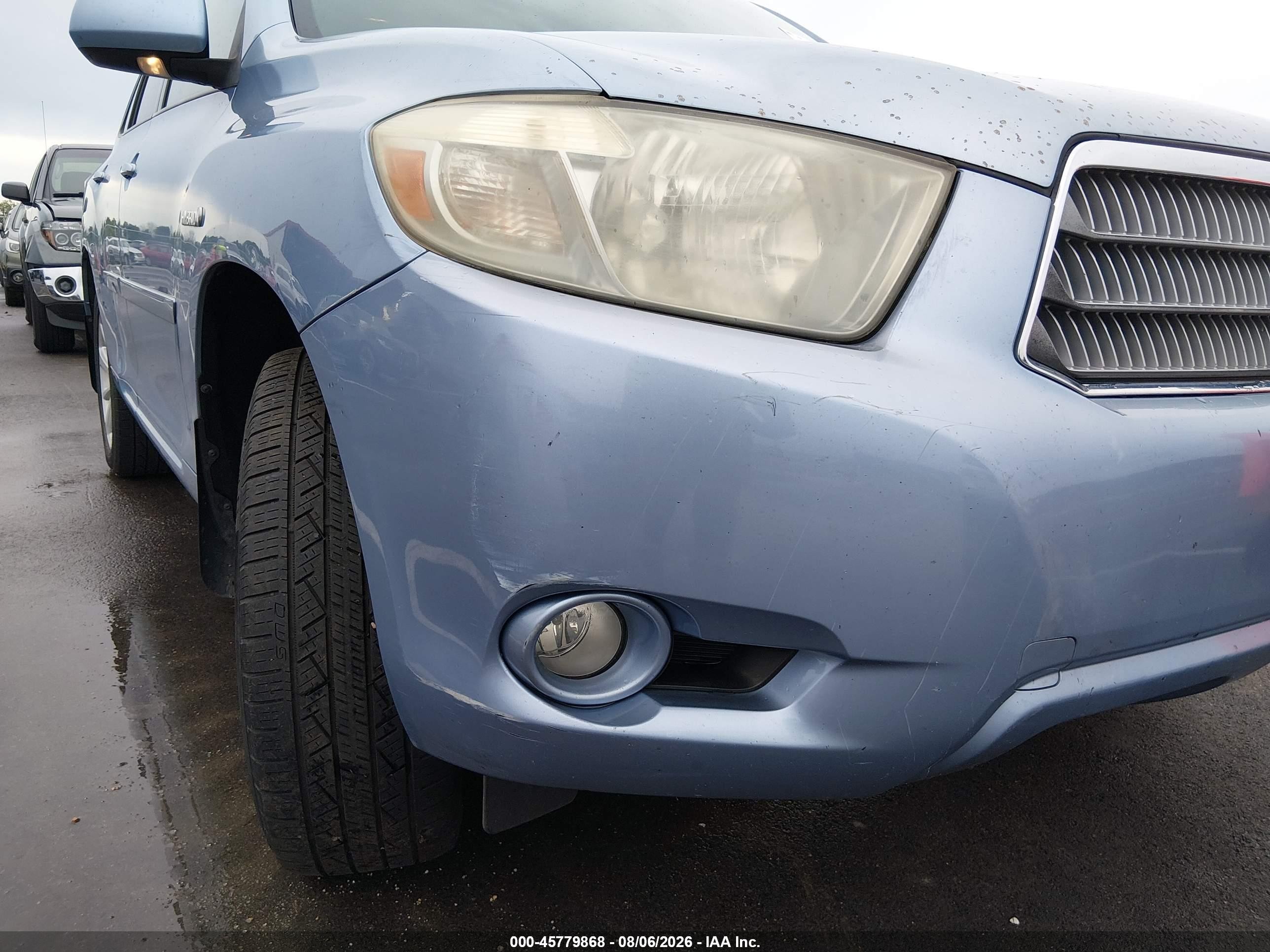 2008 Toyota Highlander Hybrid Limited Light Blue vin: JTEEW44A582022361
