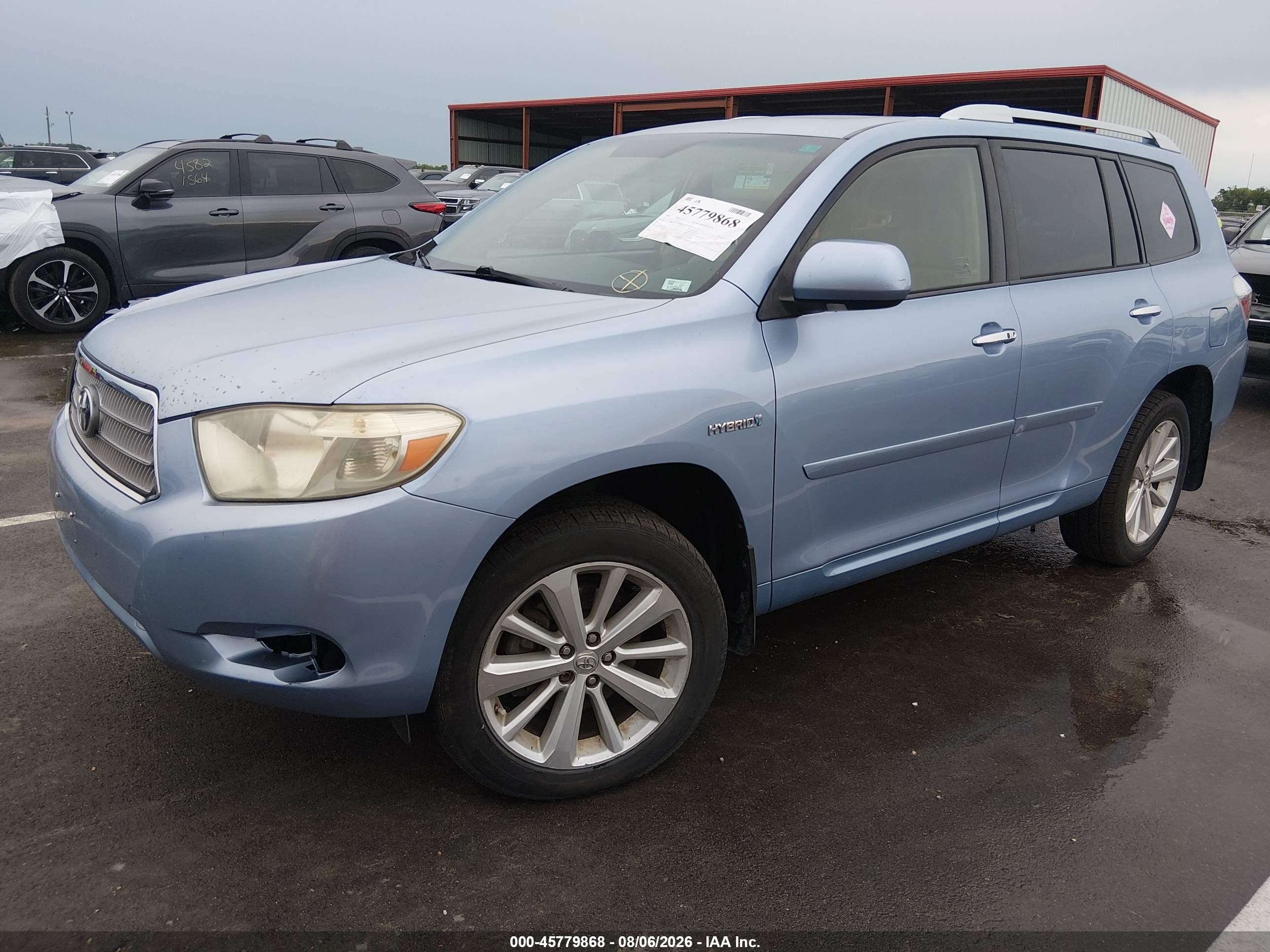 2008 Toyota Highlander Hybrid Limited Light Blue vin: JTEEW44A582022361