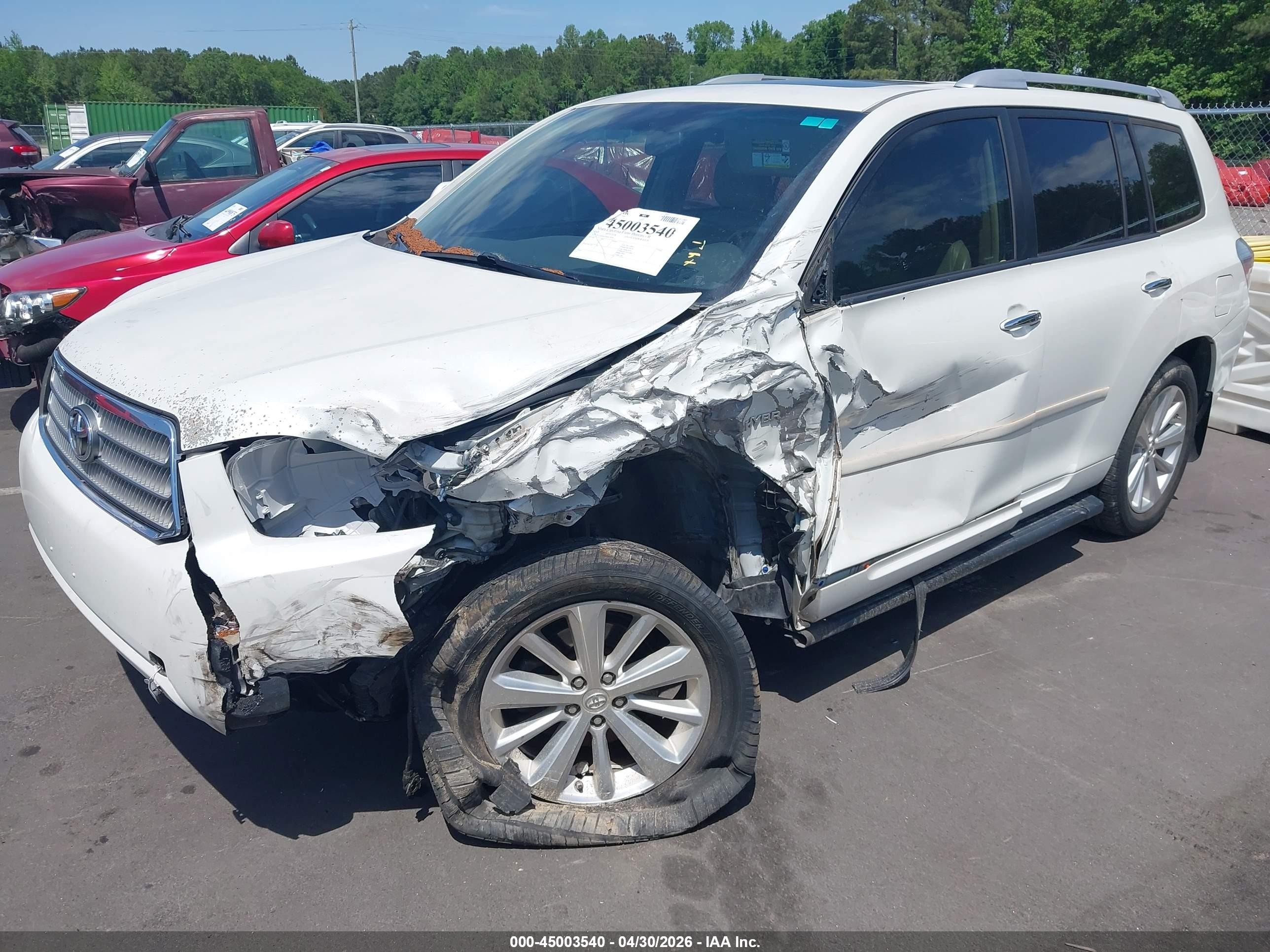 2008 Toyota Highlander Hybrid Limited White vin: JTEEW44A582023090