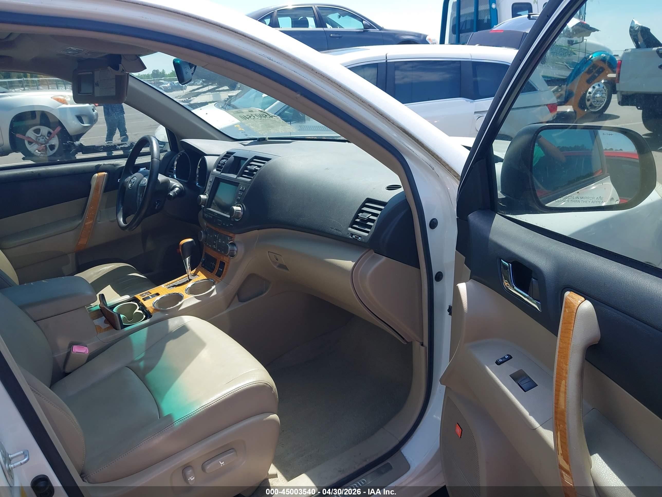 2008 Toyota Highlander Hybrid Limited White vin: JTEEW44A582023090