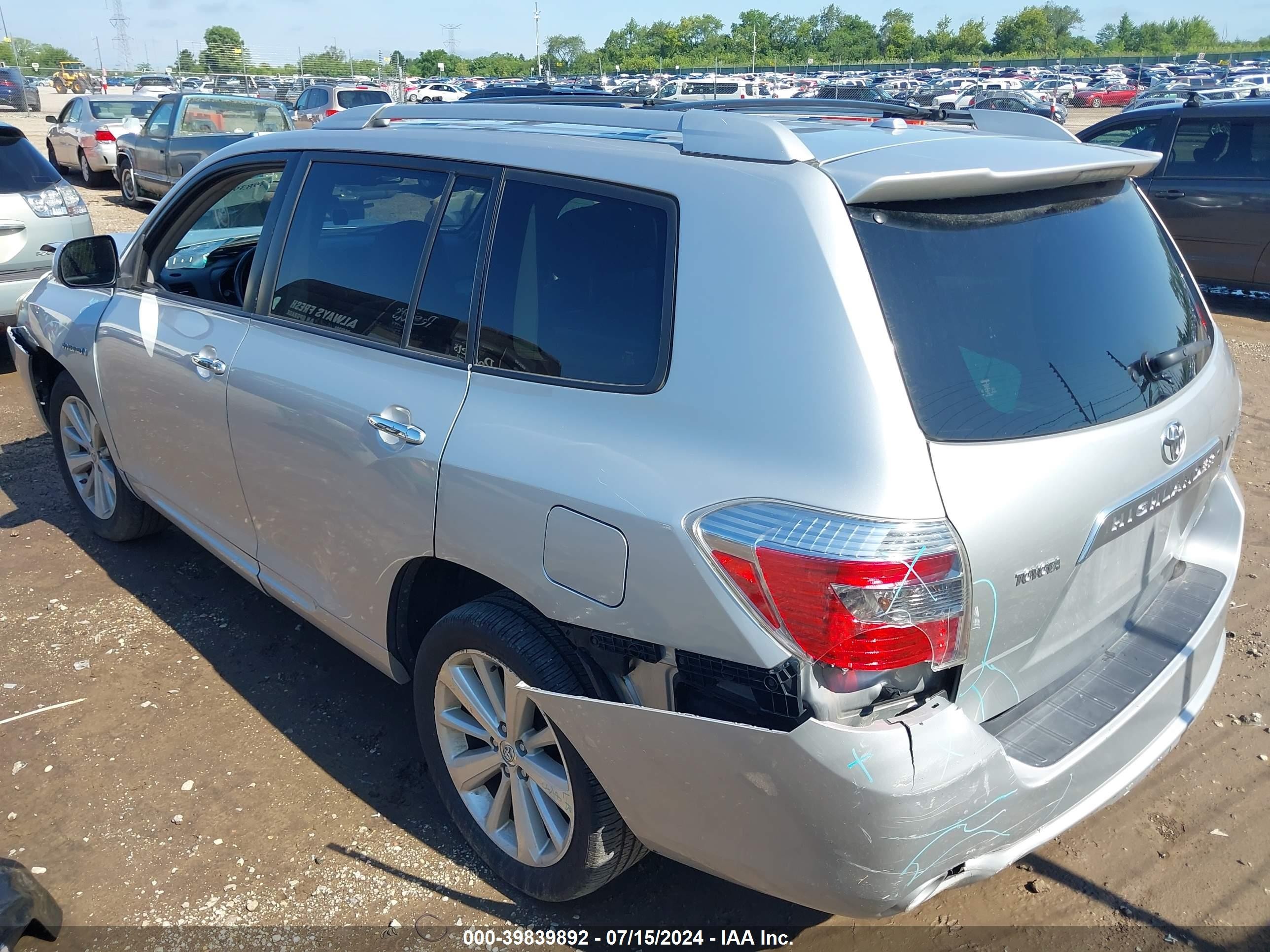 2009 Toyota Highlander Hybrid Limited Silver vin: JTEEW44A592026640