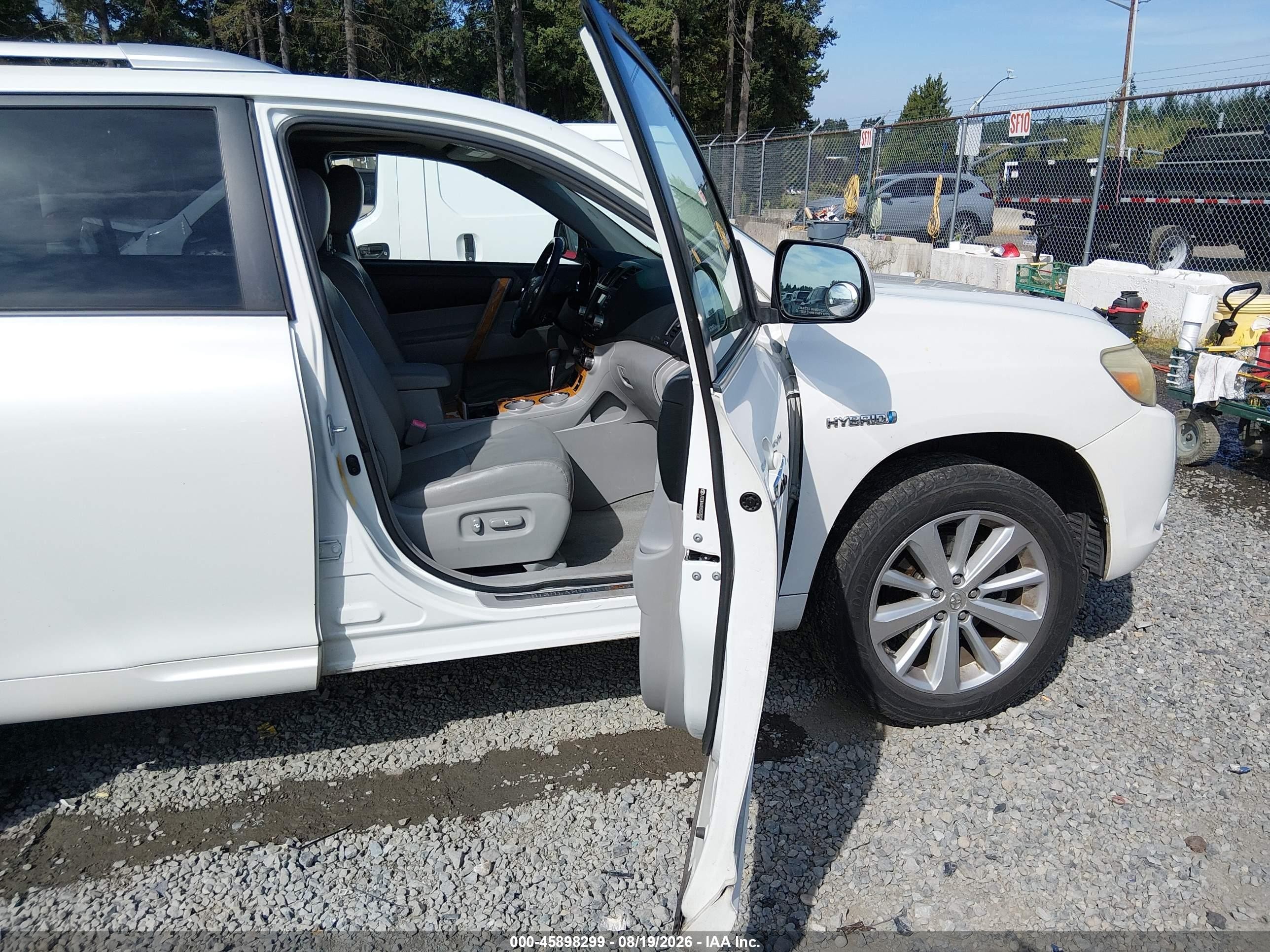 2009 Toyota Highlander Hybrid Limited White vin: JTEEW44A592028324