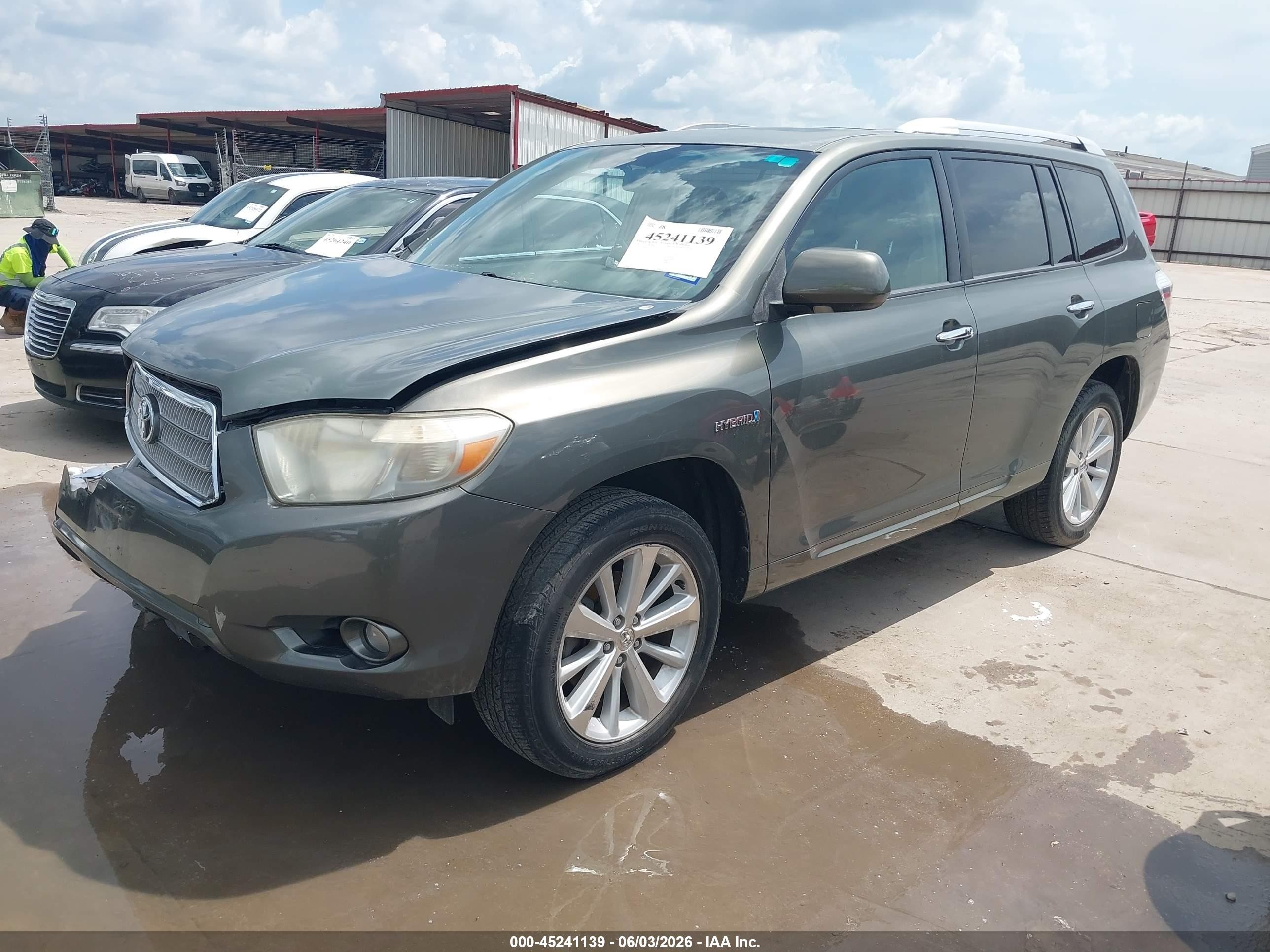 2009 Toyota Highlander Hybrid Limited Green vin: JTEEW44A592034396