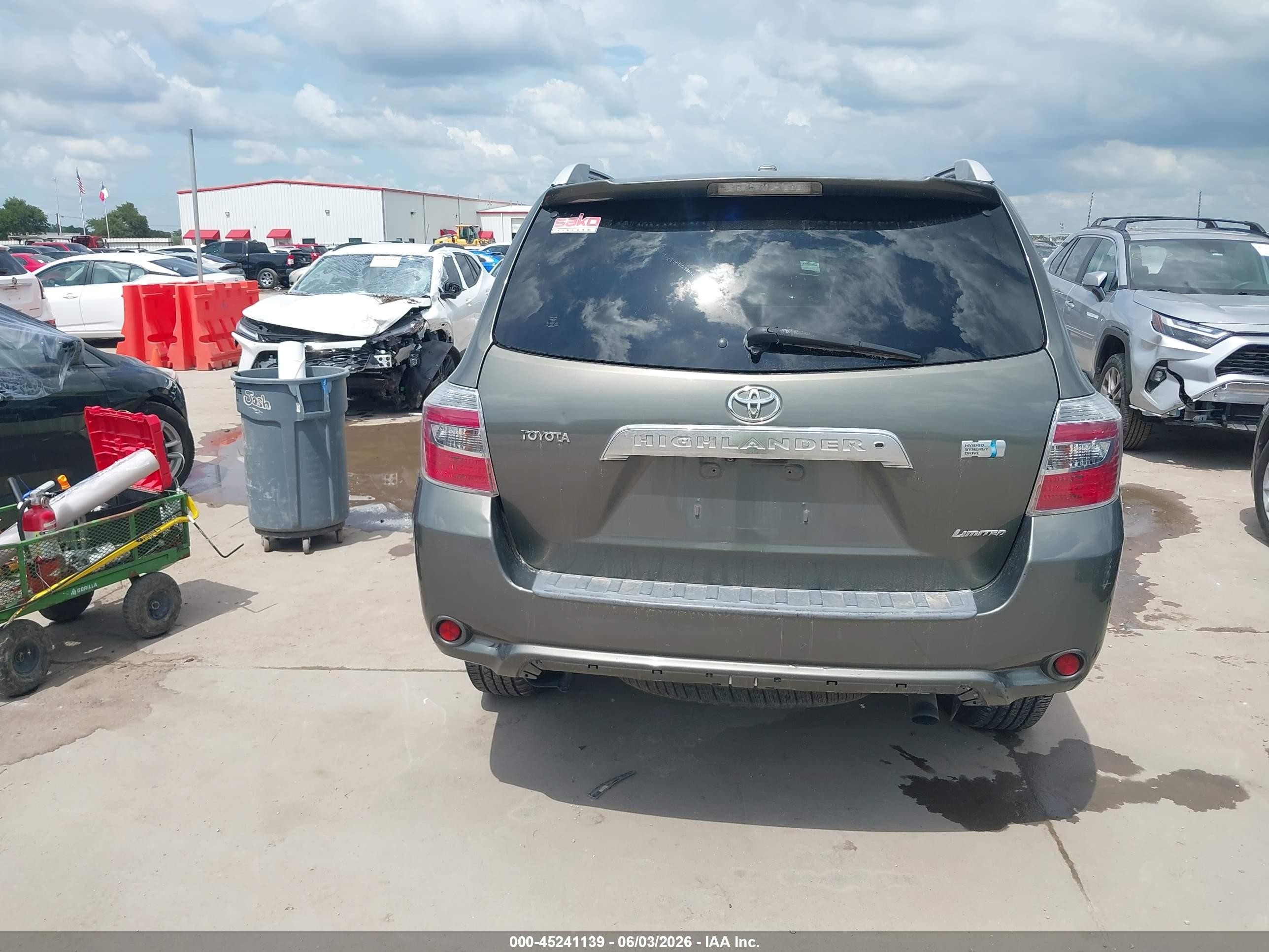 2009 Toyota Highlander Hybrid Limited Green vin: JTEEW44A592034396