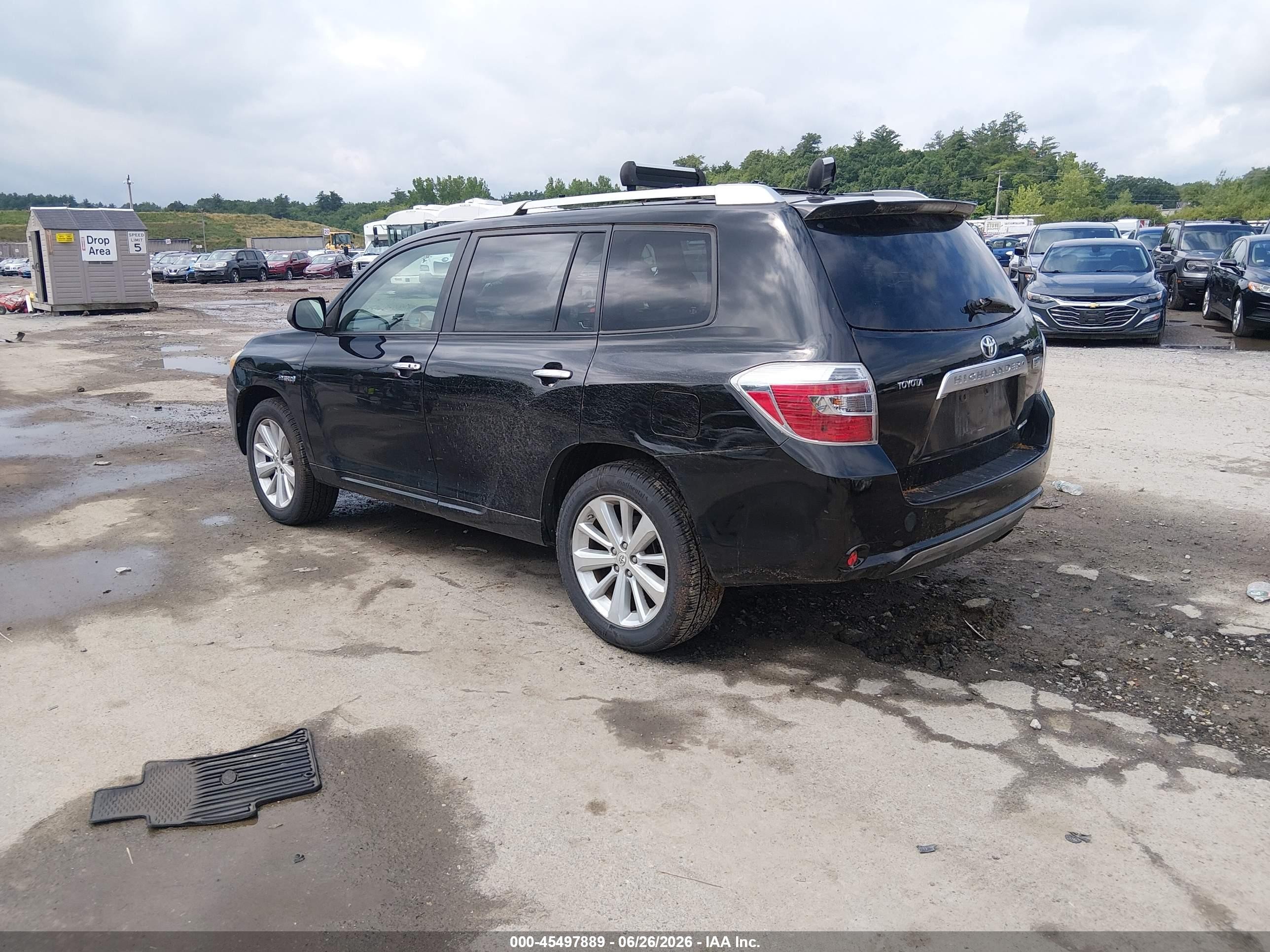 2008 Toyota Highlander Hybrid Limited Black vin: JTEEW44A682001955