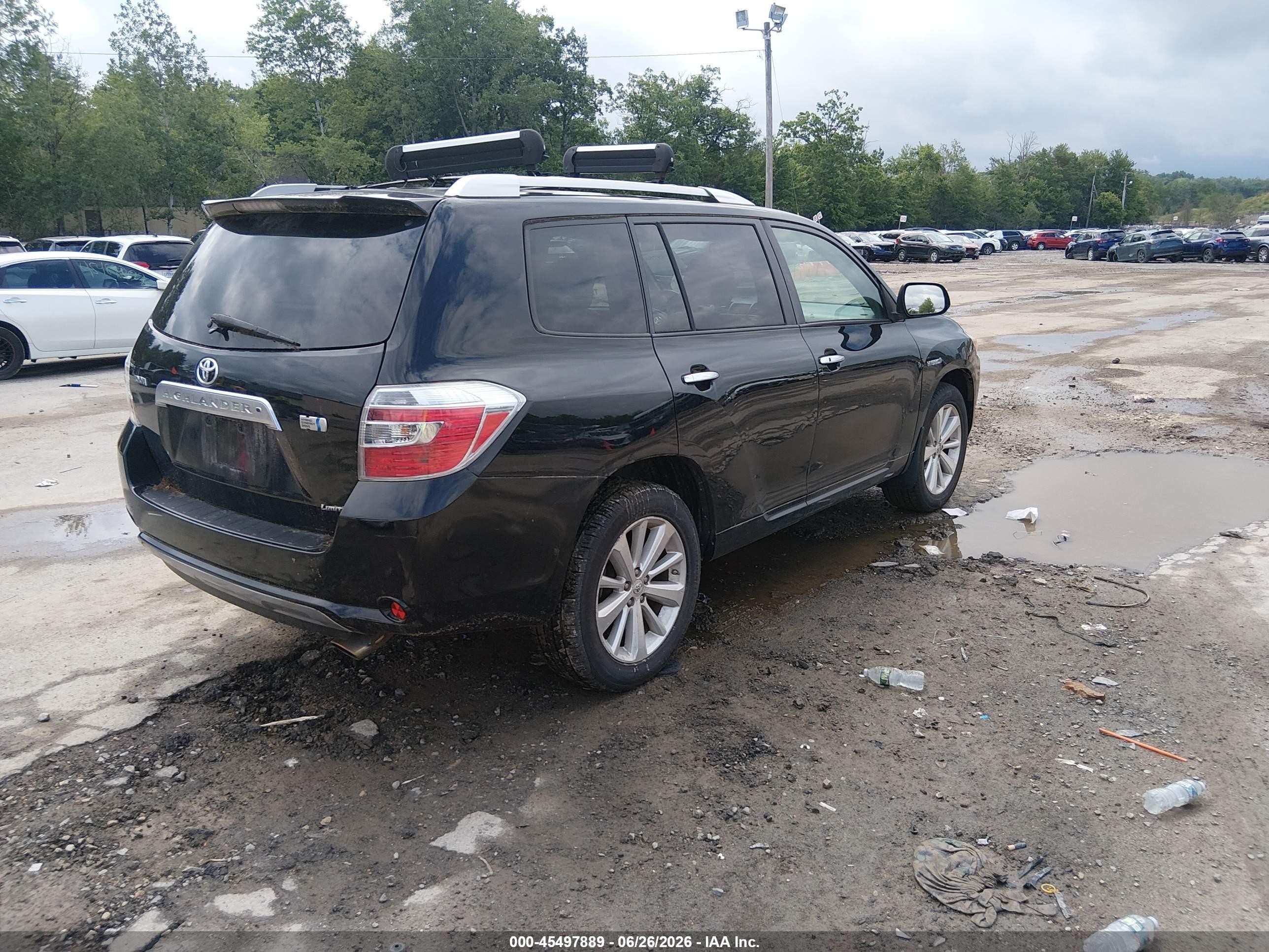 2008 Toyota Highlander Hybrid Limited Black vin: JTEEW44A682001955