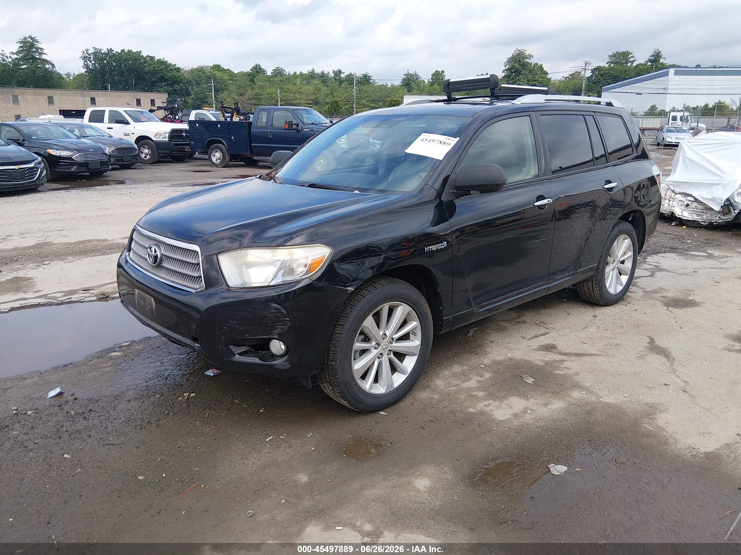 2008 Toyota Highlander Hybrid Limited Black vin: JTEEW44A682001955
