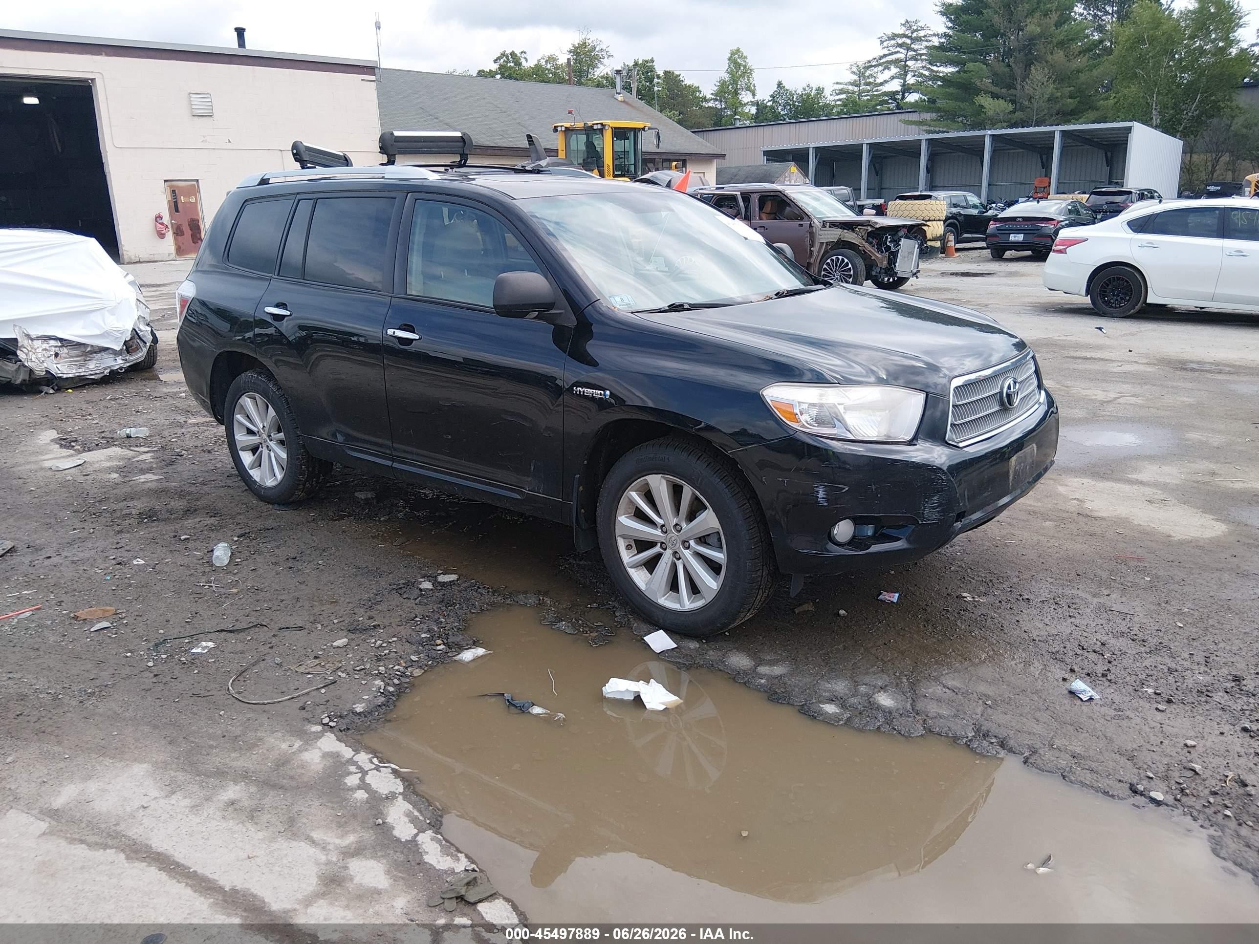 2008 Toyota Highlander Hybrid Limited Black vin: JTEEW44A682001955