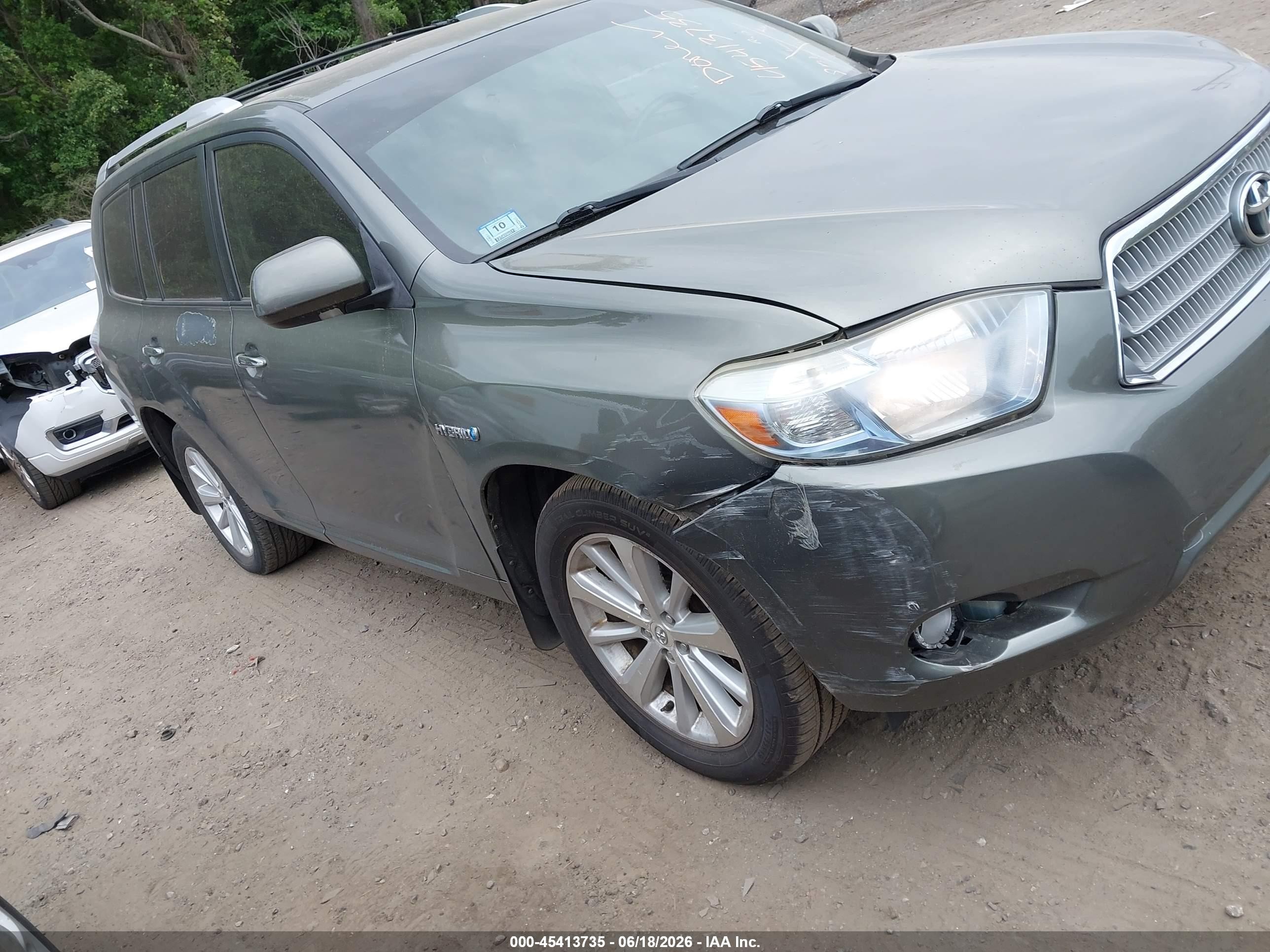 2008 Toyota Highlander Hybrid Limited Green vin: JTEEW44A782000166