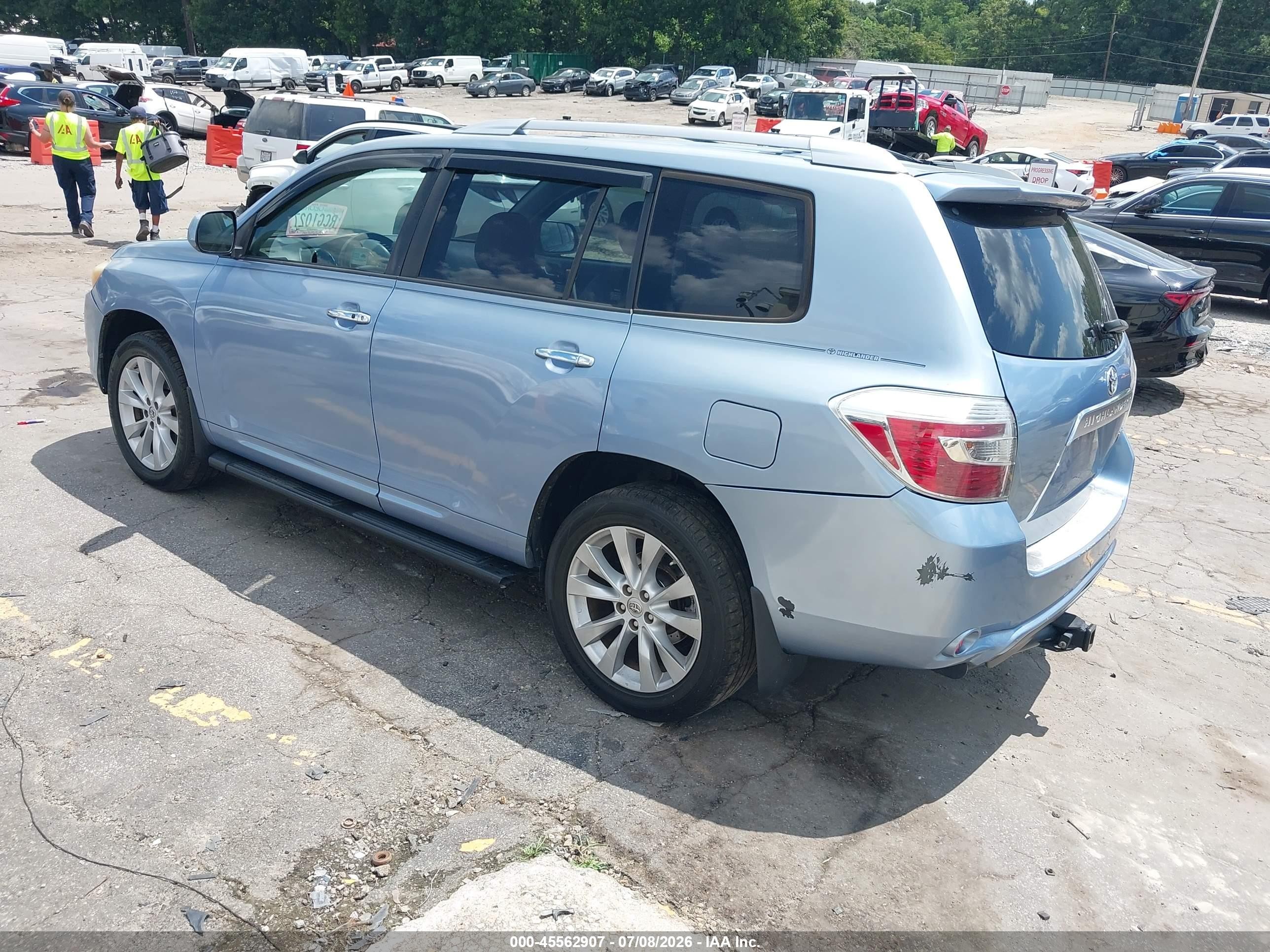 2008 Toyota Highlander Hybrid Limited Blue vin: JTEEW44A782012219