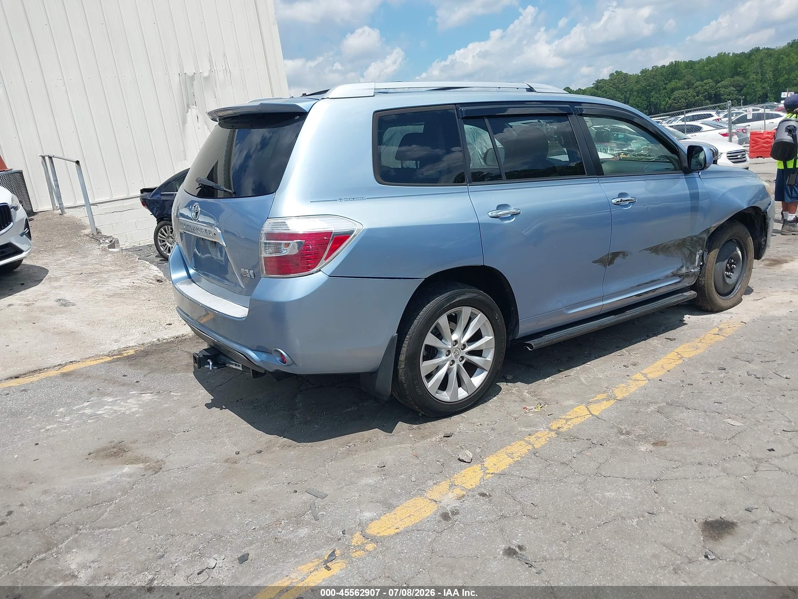 2008 Toyota Highlander Hybrid Limited Blue vin: JTEEW44A782012219