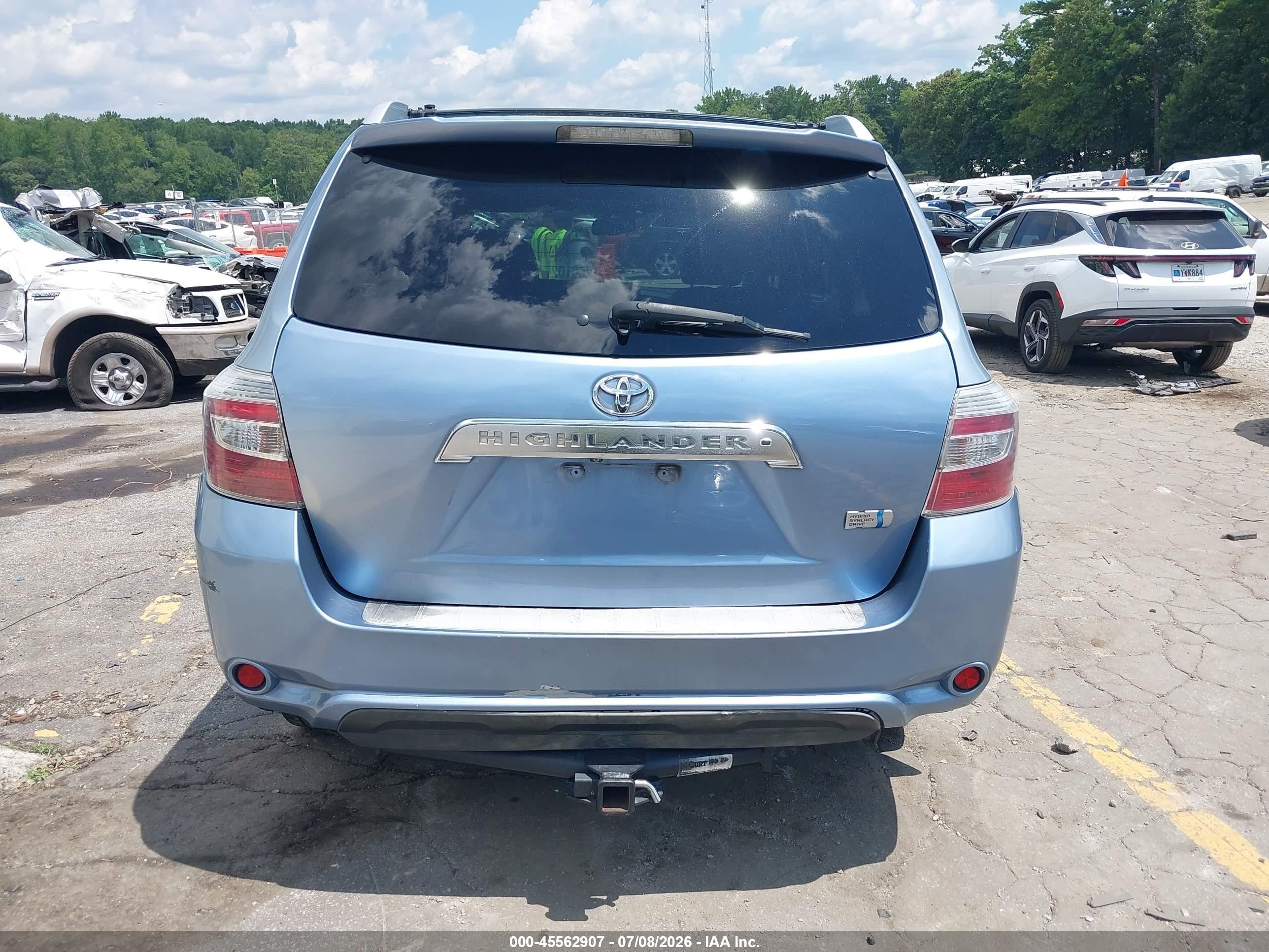 2008 Toyota Highlander Hybrid Limited Blue vin: JTEEW44A782012219