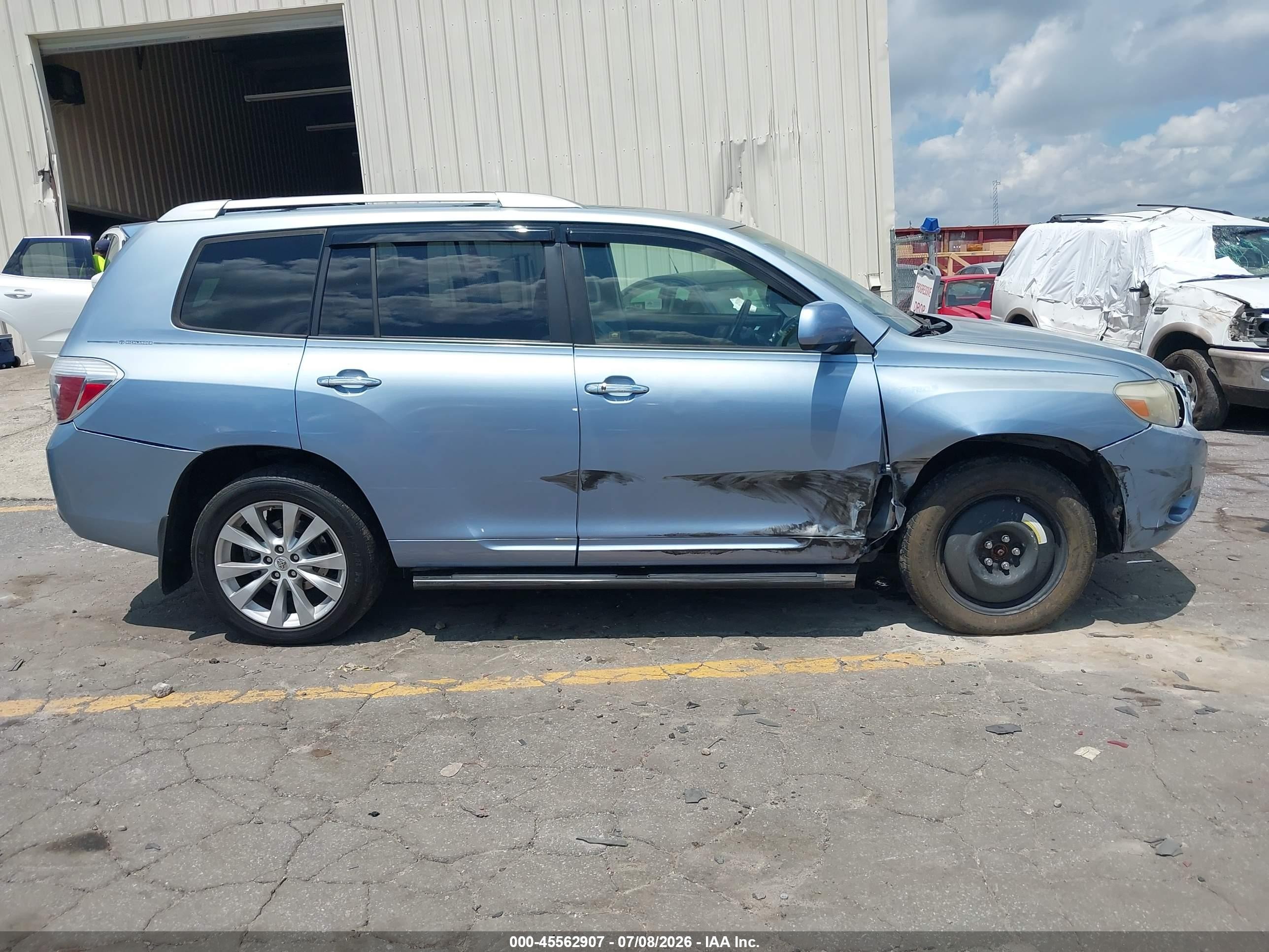 2008 Toyota Highlander Hybrid Limited Blue vin: JTEEW44A782012219