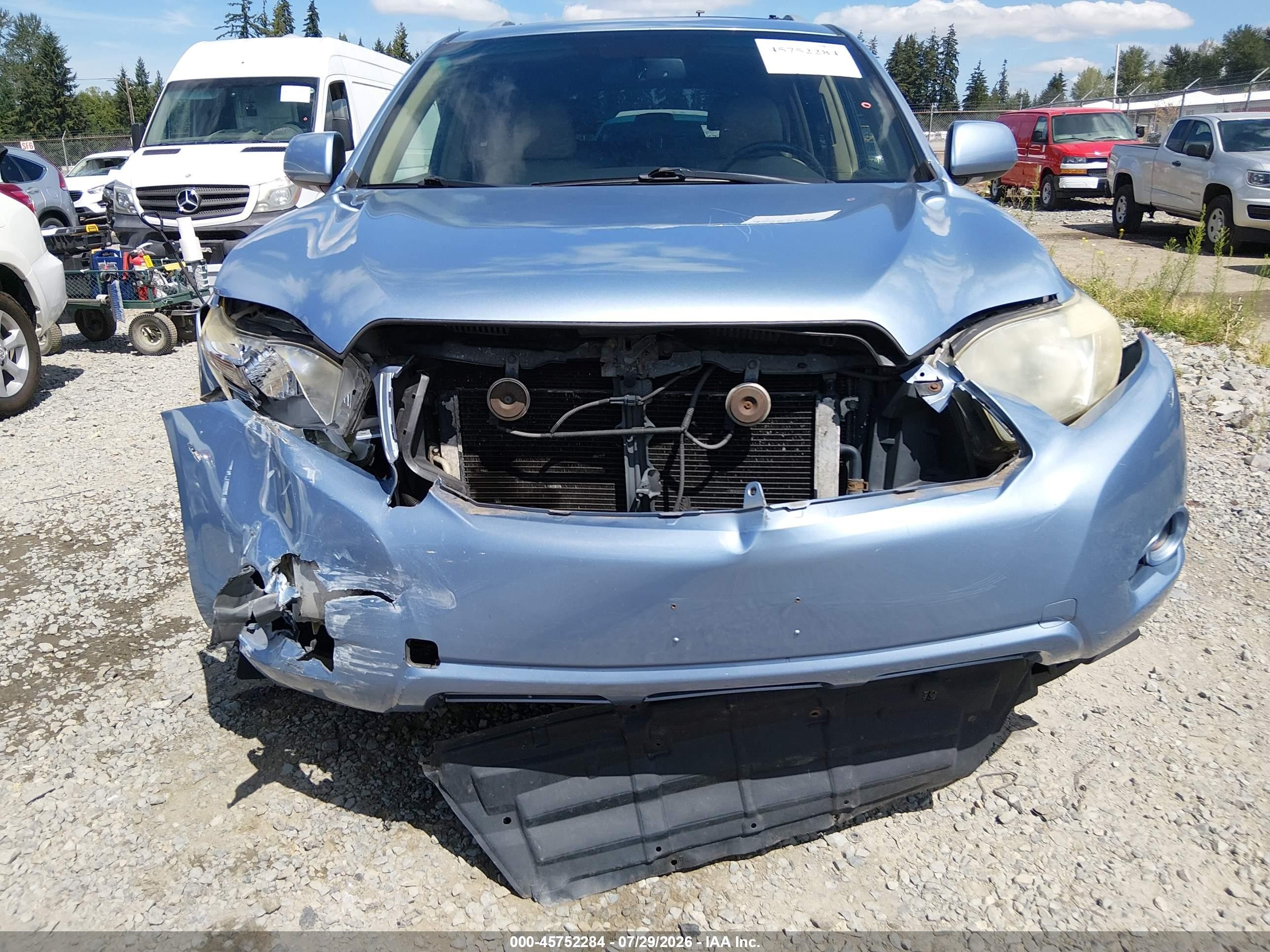 2008 Toyota Highlander Hybrid Limited Light Blue vin: JTEEW44A782012284