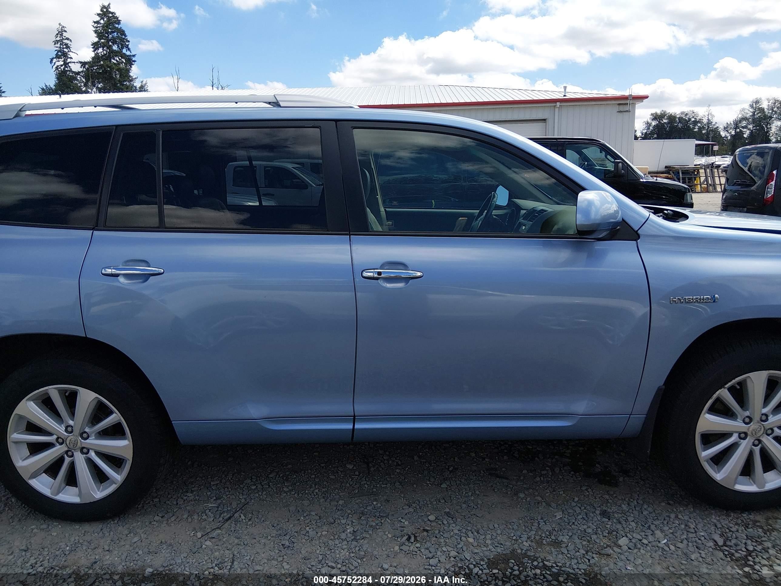 2008 Toyota Highlander Hybrid Limited Light Blue vin: JTEEW44A782012284