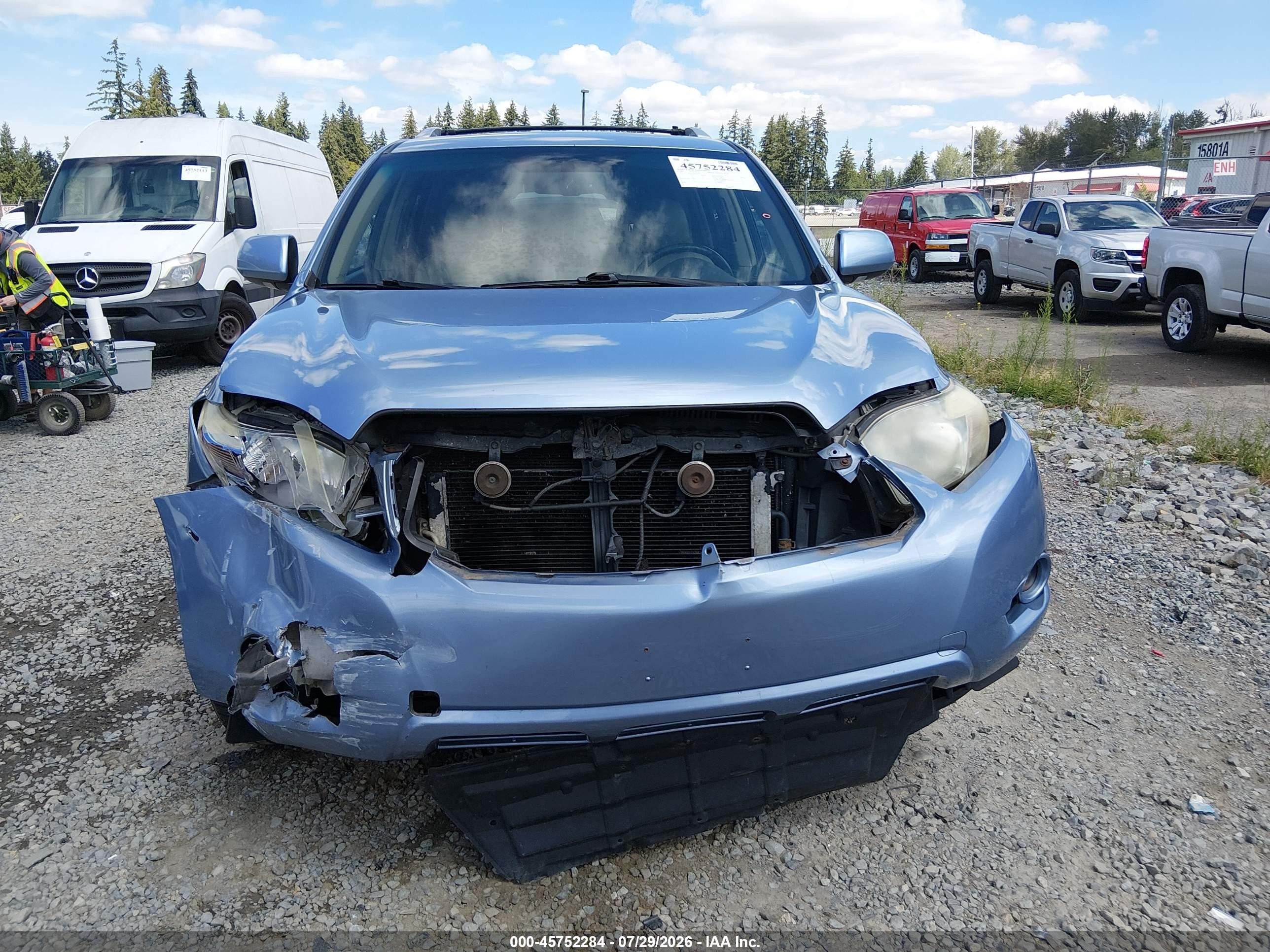 2008 Toyota Highlander Hybrid Limited Light Blue vin: JTEEW44A782012284